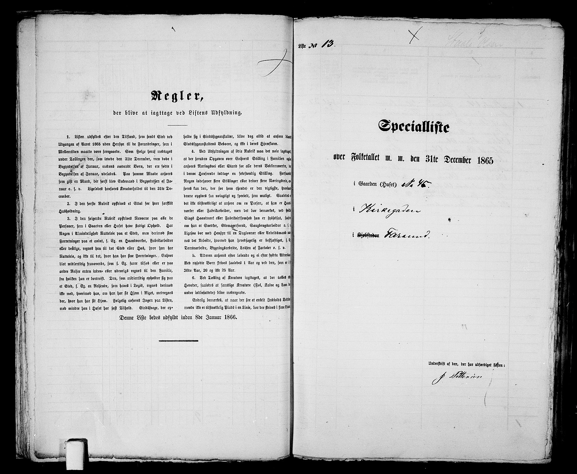 RA, Folketelling 1865 for 1003B Vanse prestegjeld, Farsund ladested, 1865, s. 31