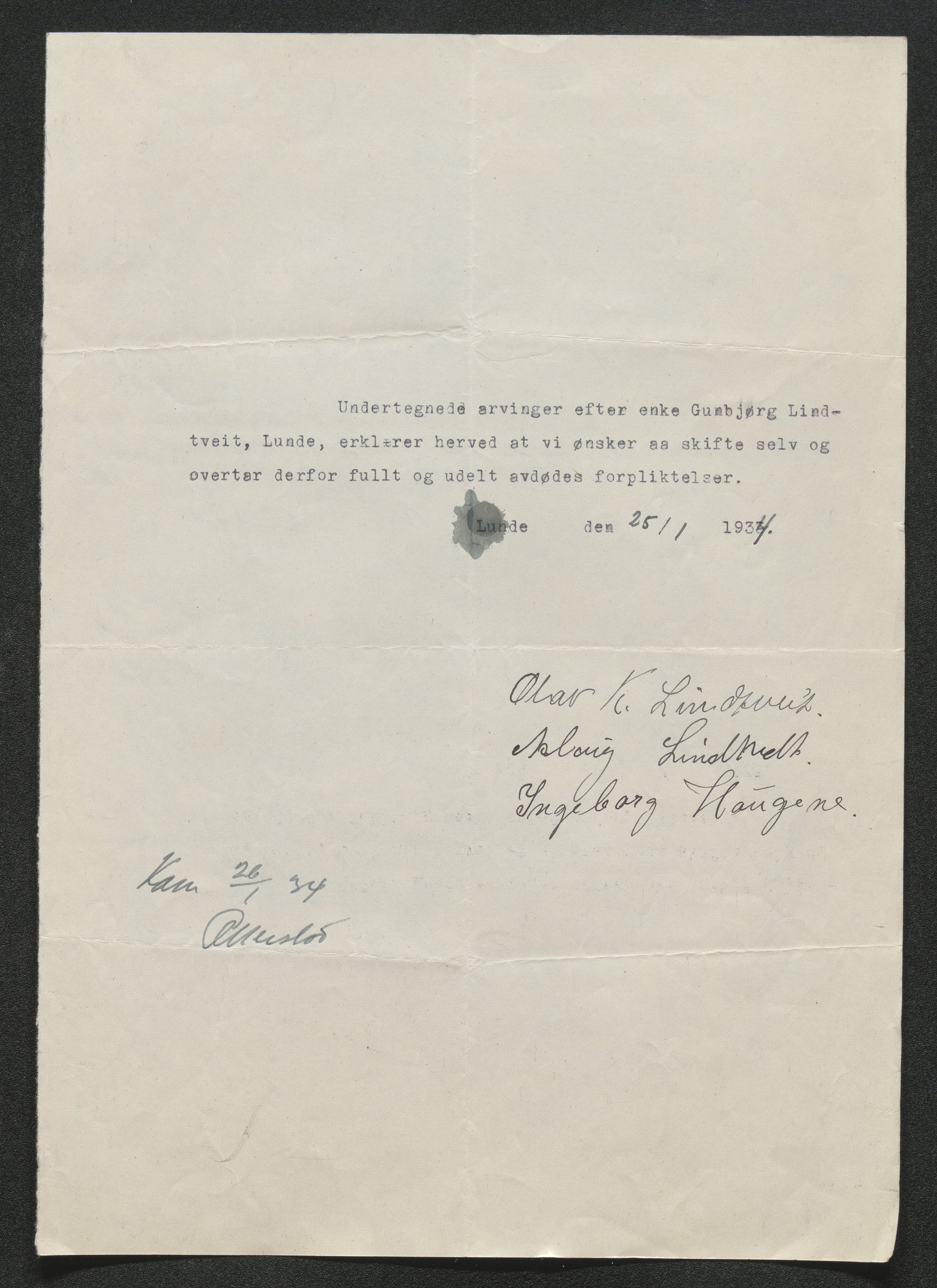 Nedre Telemark sorenskriveri, SAKO/A-135/H/Ha/Hab/L0008: Dødsfallsfortegnelser
, 1931-1935, s. 964
