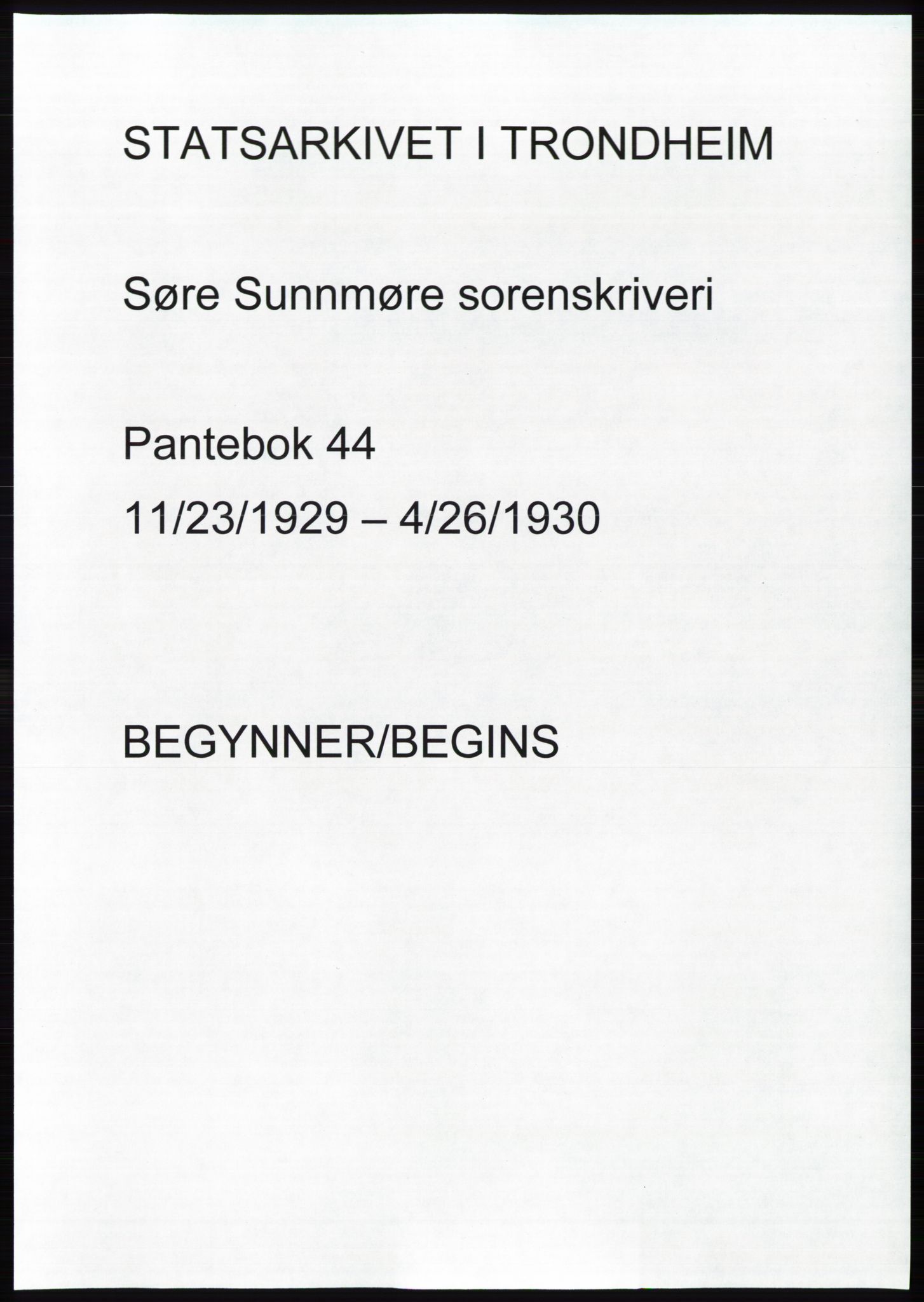 Søre Sunnmøre sorenskriveri, SAT/A-4122/1/2/2C/L0050: Pantebok nr. 44, 1929-1930, Tingl.dato: 23.11.1929