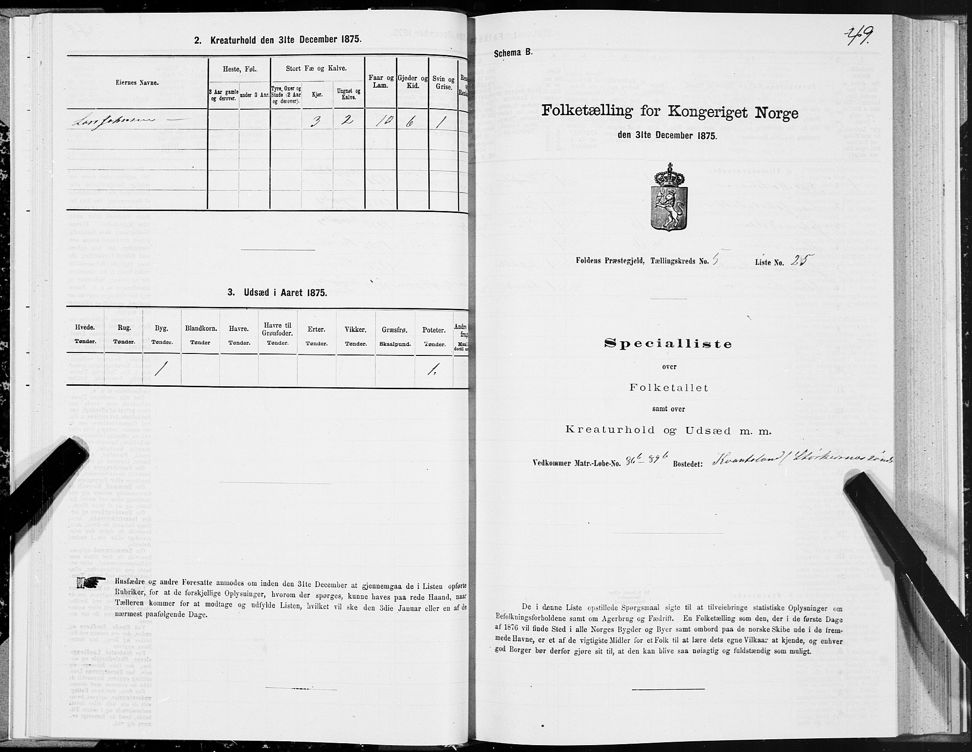 SAT, Folketelling 1875 for 1845P Folda prestegjeld, 1875, s. 2049