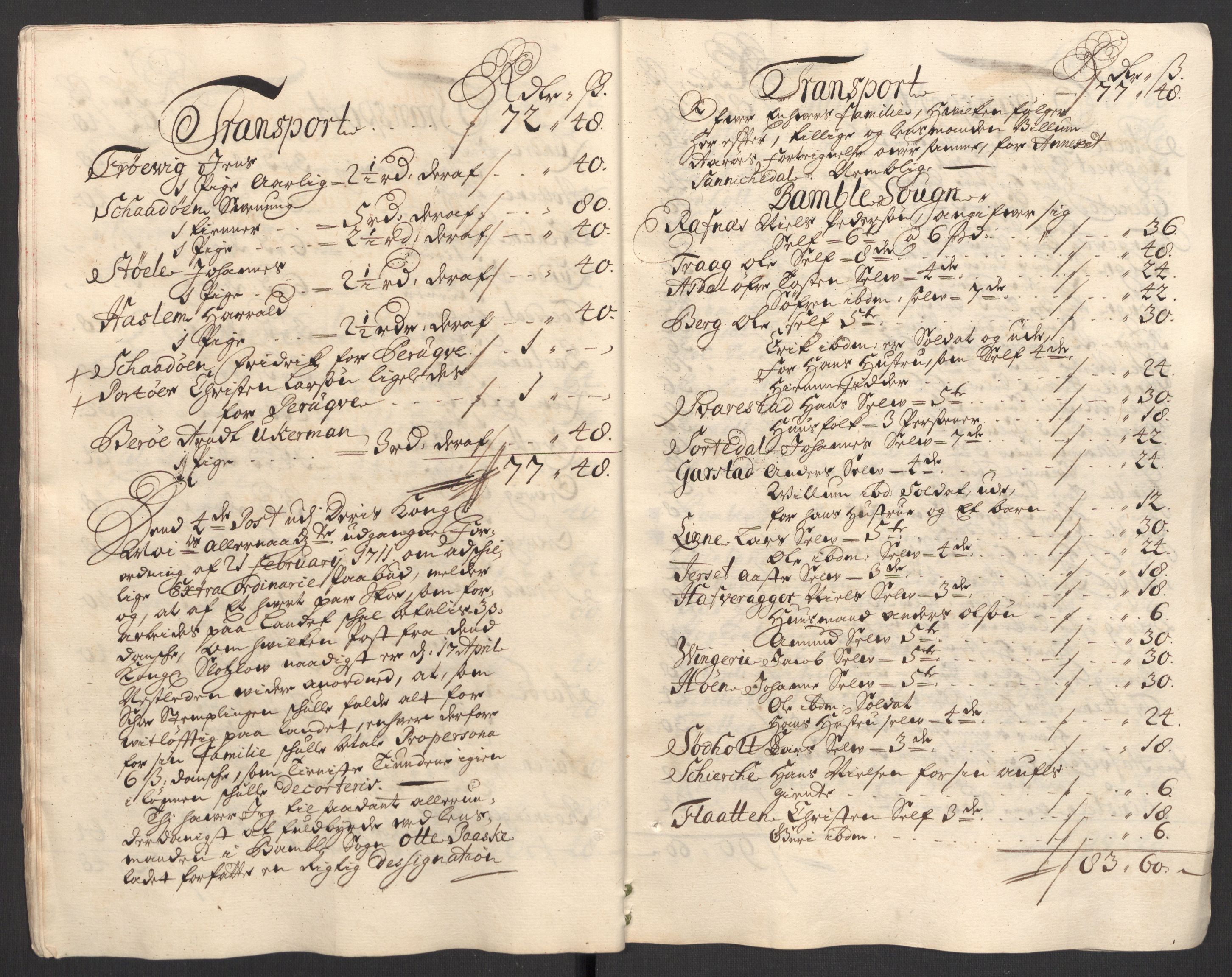 Rentekammeret inntil 1814, Reviderte regnskaper, Fogderegnskap, AV/RA-EA-4092/R36/L2121: Fogderegnskap Øvre og Nedre Telemark og Bamble, 1711, s. 471