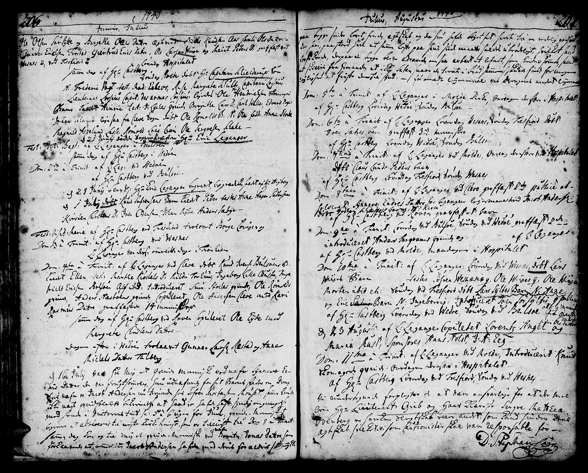 Ministerialprotokoller, klokkerbøker og fødselsregistre - Møre og Romsdal, AV/SAT-A-1454/547/L0599: Ministerialbok nr. 547A01, 1721-1764, s. 206-207