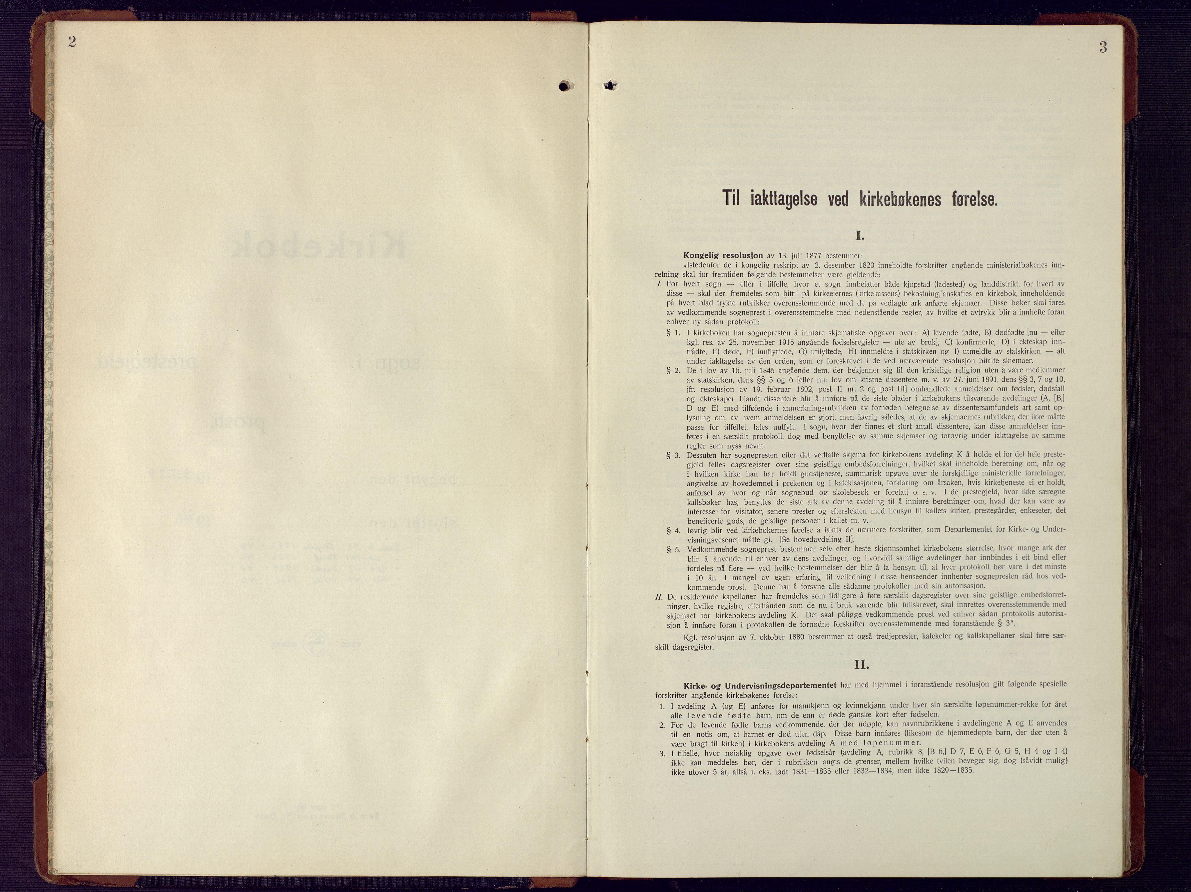 Nord-Audnedal sokneprestkontor, AV/SAK-1111-0032/F/Fb/Fba/L0006: Klokkerbok nr. B 6, 1929-1946, s. 2-3