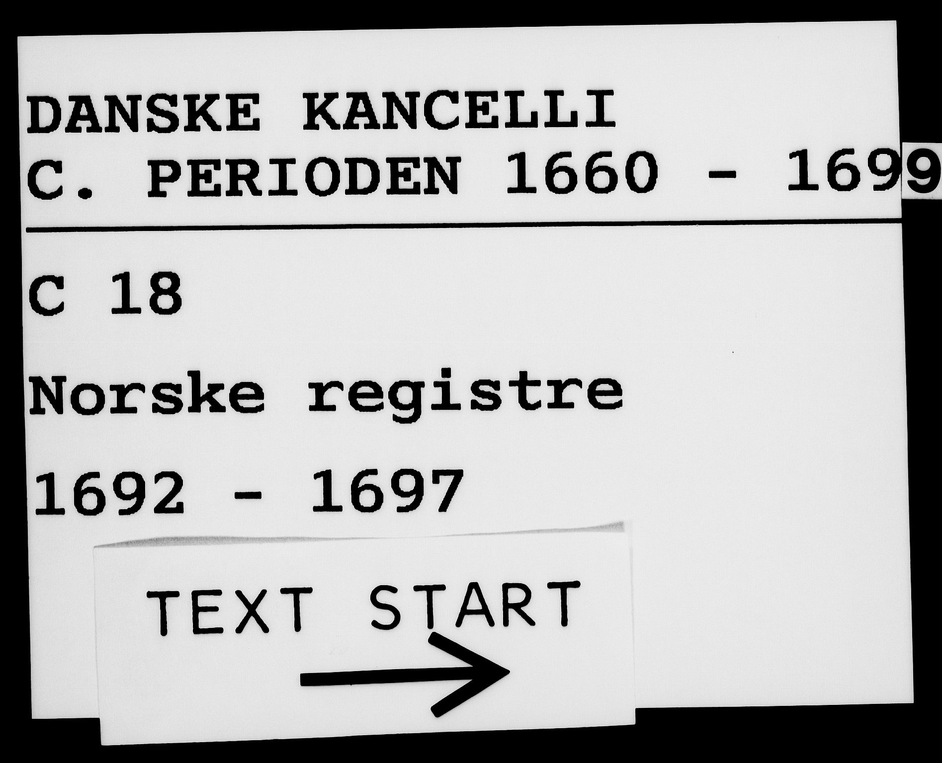 Danske Kanselli 1572-1799, AV/RA-EA-3023/F/Fc/Fca/Fcaa/L0016: Norske registre (mikrofilm), 1692-1697