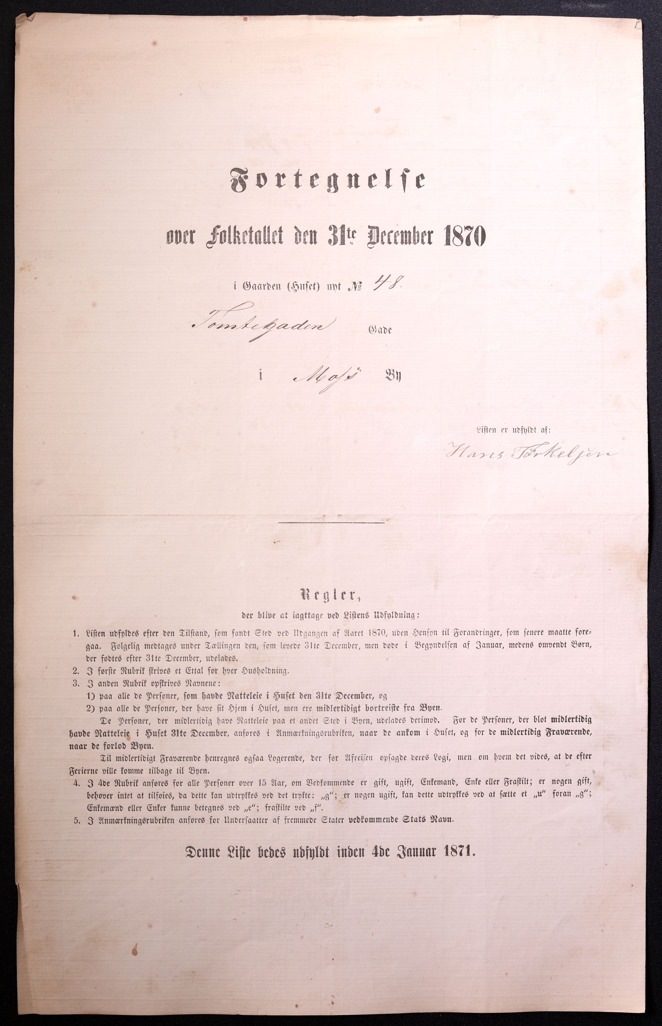 RA, Folketelling 1870 for 0104 Moss kjøpstad, 1870, s. 85