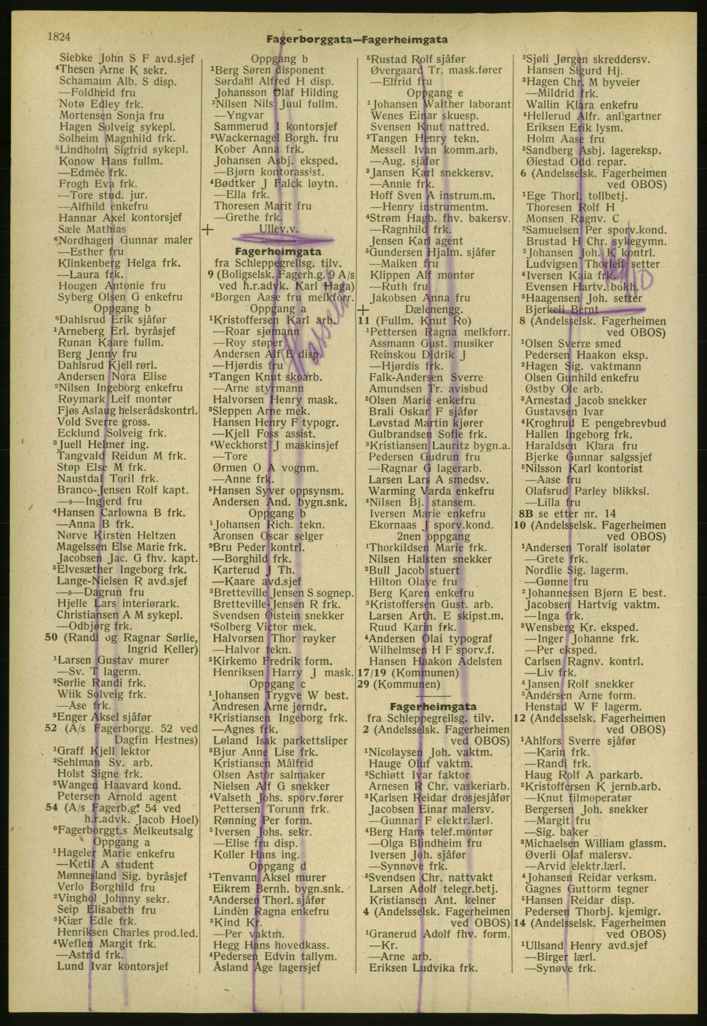 Kristiania/Oslo adressebok, PUBL/-, 1952, s. 1824