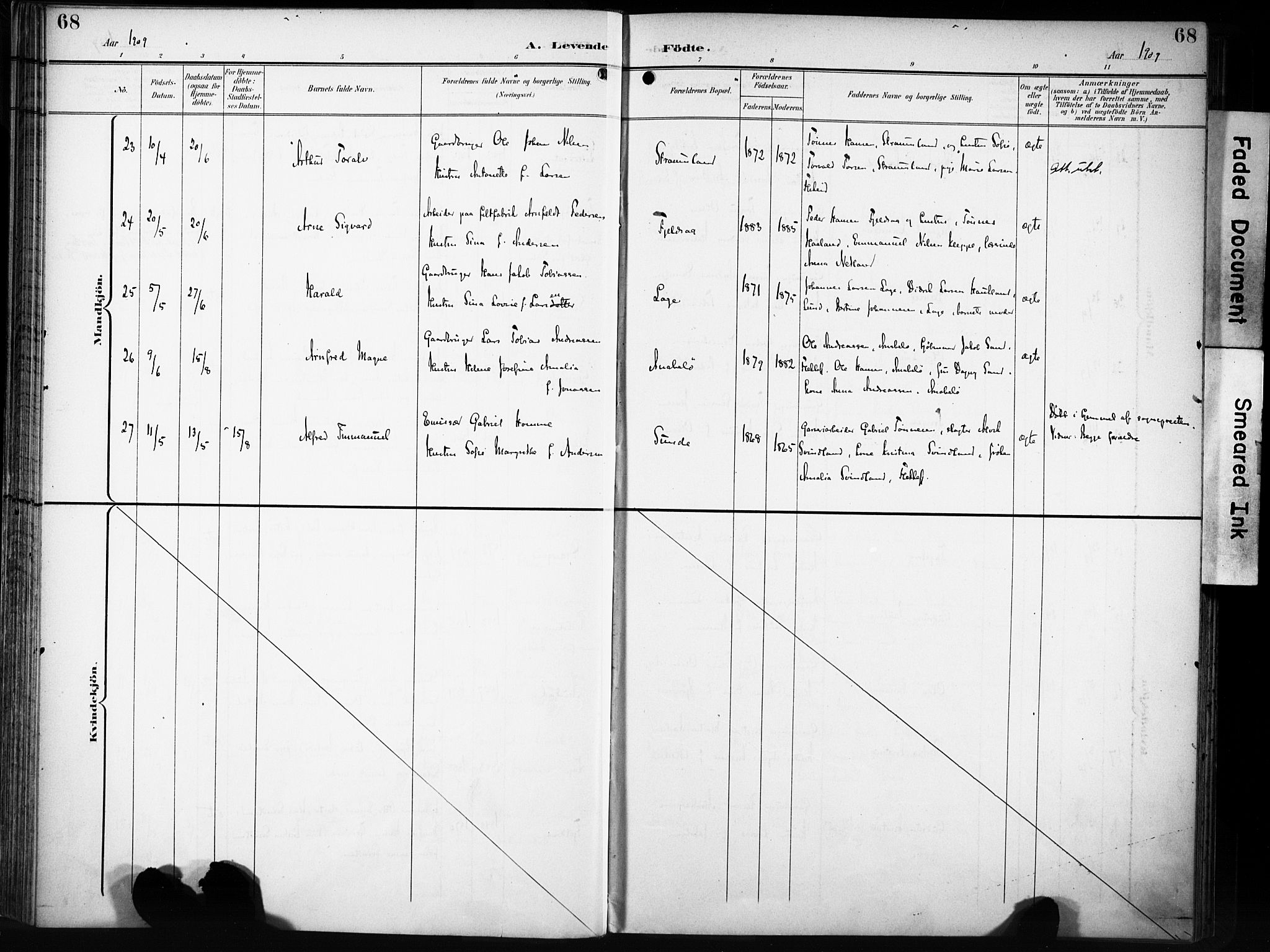 Flekkefjord sokneprestkontor, AV/SAK-1111-0012/F/Fa/Fac/L0009: Ministerialbok nr. A 9, 1899-1909, s. 68