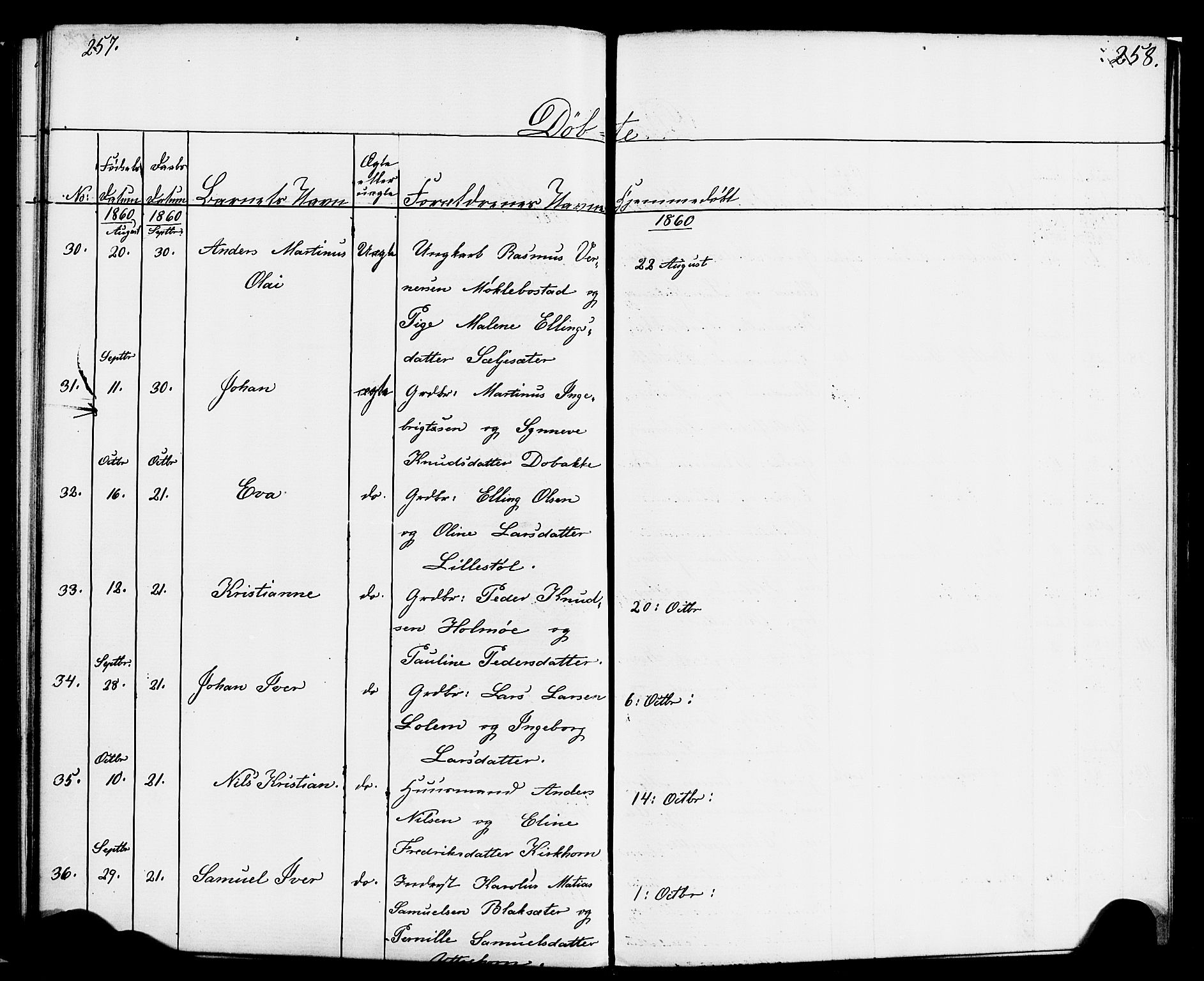 Hornindal sokneprestembete, SAB/A-82401/H/Haa/Haaa/L0001: Ministerialbok nr. A 1, 1837-1866, s. 258-259