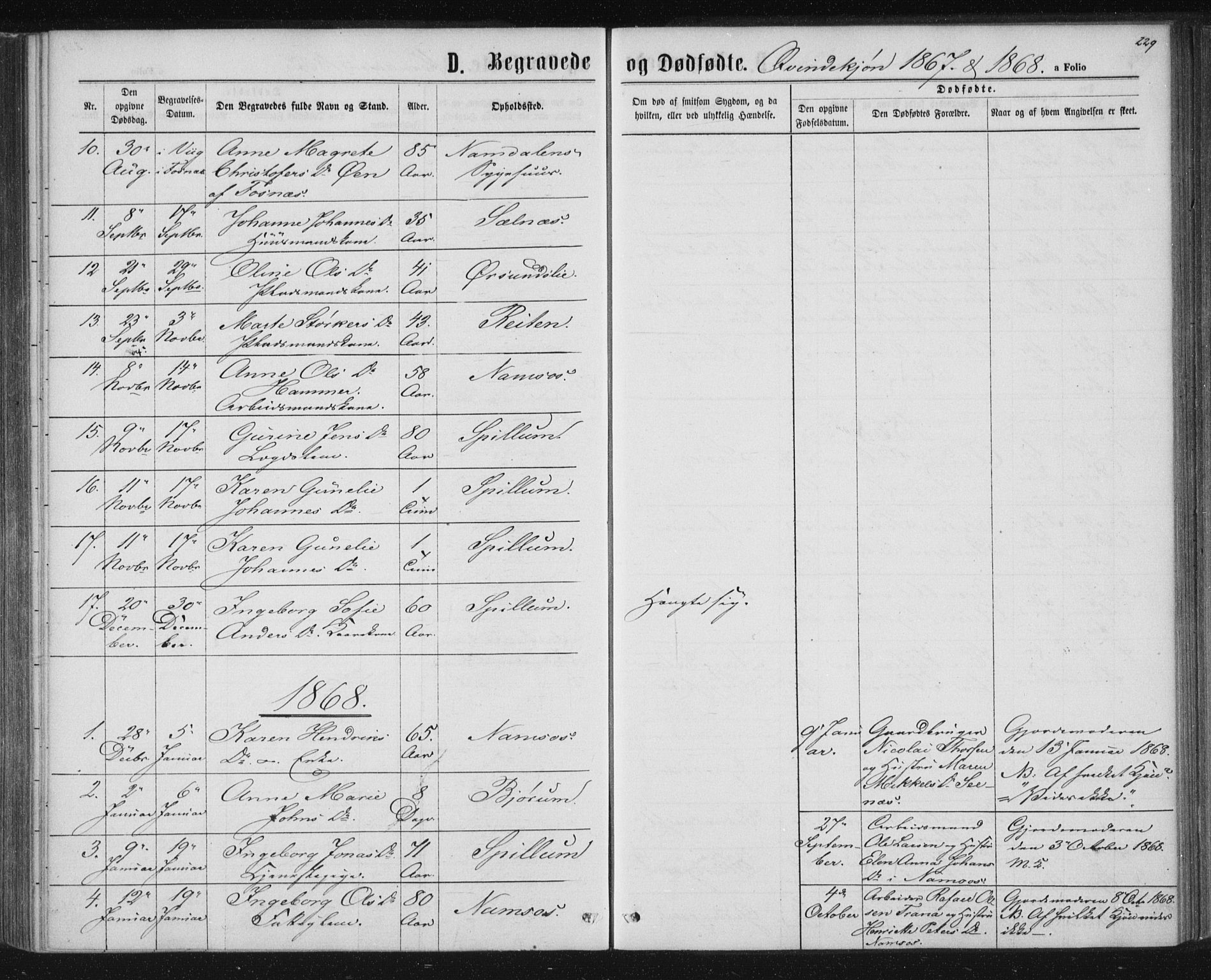 Ministerialprotokoller, klokkerbøker og fødselsregistre - Nord-Trøndelag, AV/SAT-A-1458/768/L0570: Ministerialbok nr. 768A05, 1865-1874, s. 229