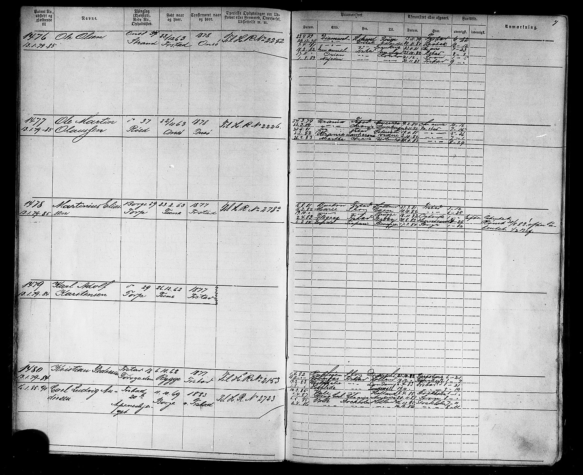 Fredrikstad mønstringskontor, AV/SAO-A-10569b/F/Fc/Fca/L0004: Annotasjonsrulle, 1885-1893, s. 9