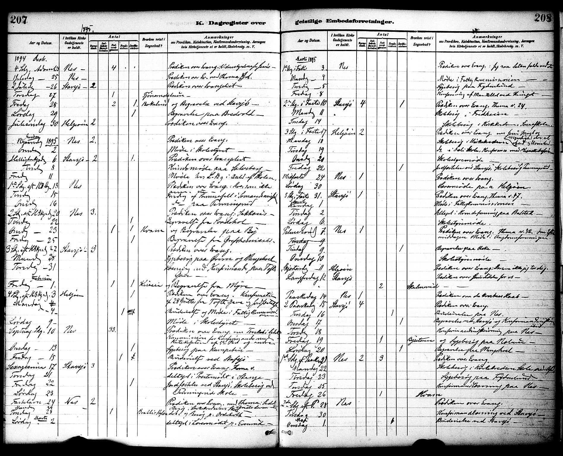 Nes prestekontor, Hedmark, SAH/PREST-020/K/Ka/L0010: Ministerialbok nr. 10, 1887-1905, s. 207-208