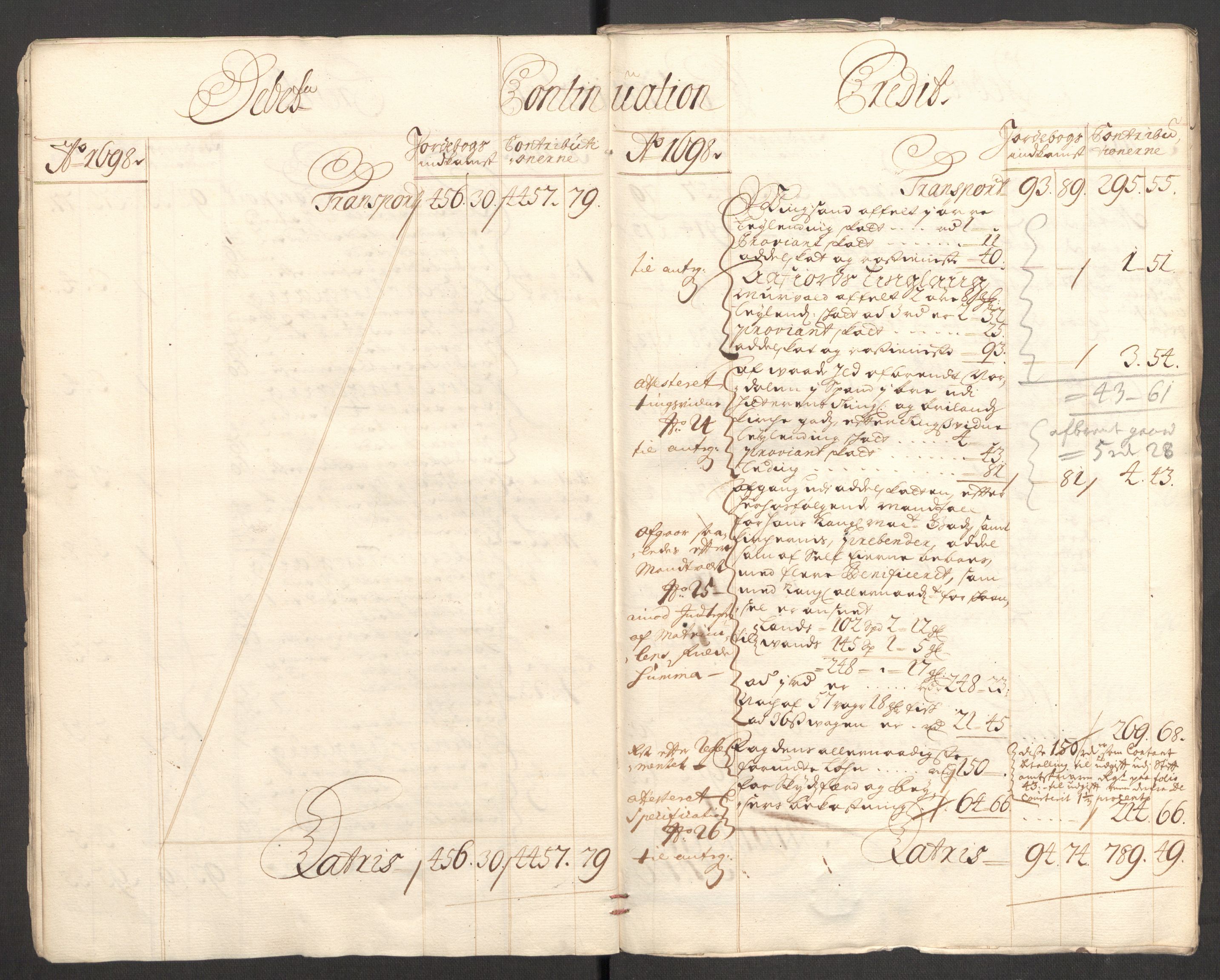 Rentekammeret inntil 1814, Reviderte regnskaper, Fogderegnskap, RA/EA-4092/R57/L3853: Fogderegnskap Fosen, 1698-1699, s. 11