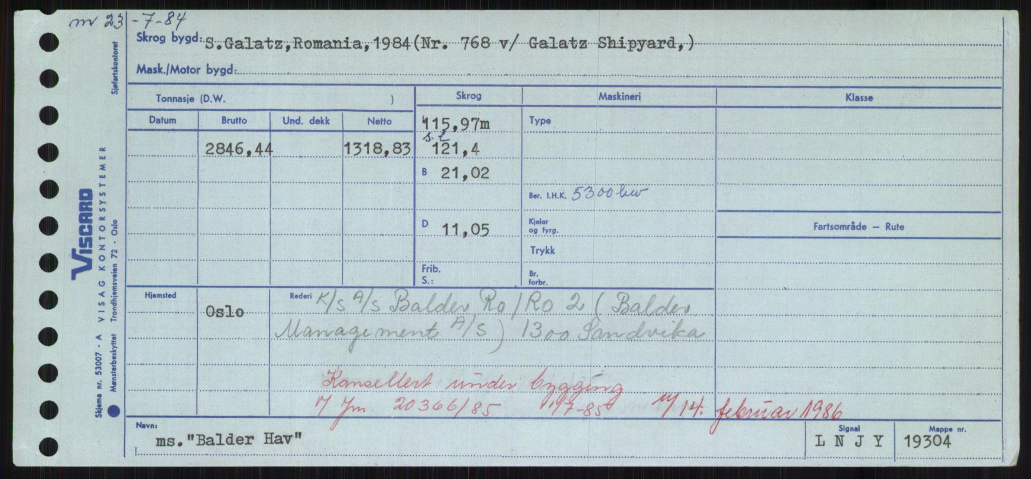 Sjøfartsdirektoratet med forløpere, Skipsmålingen, AV/RA-S-1627/H/Hd/L0003: Fartøy, B-Bev, s. 107