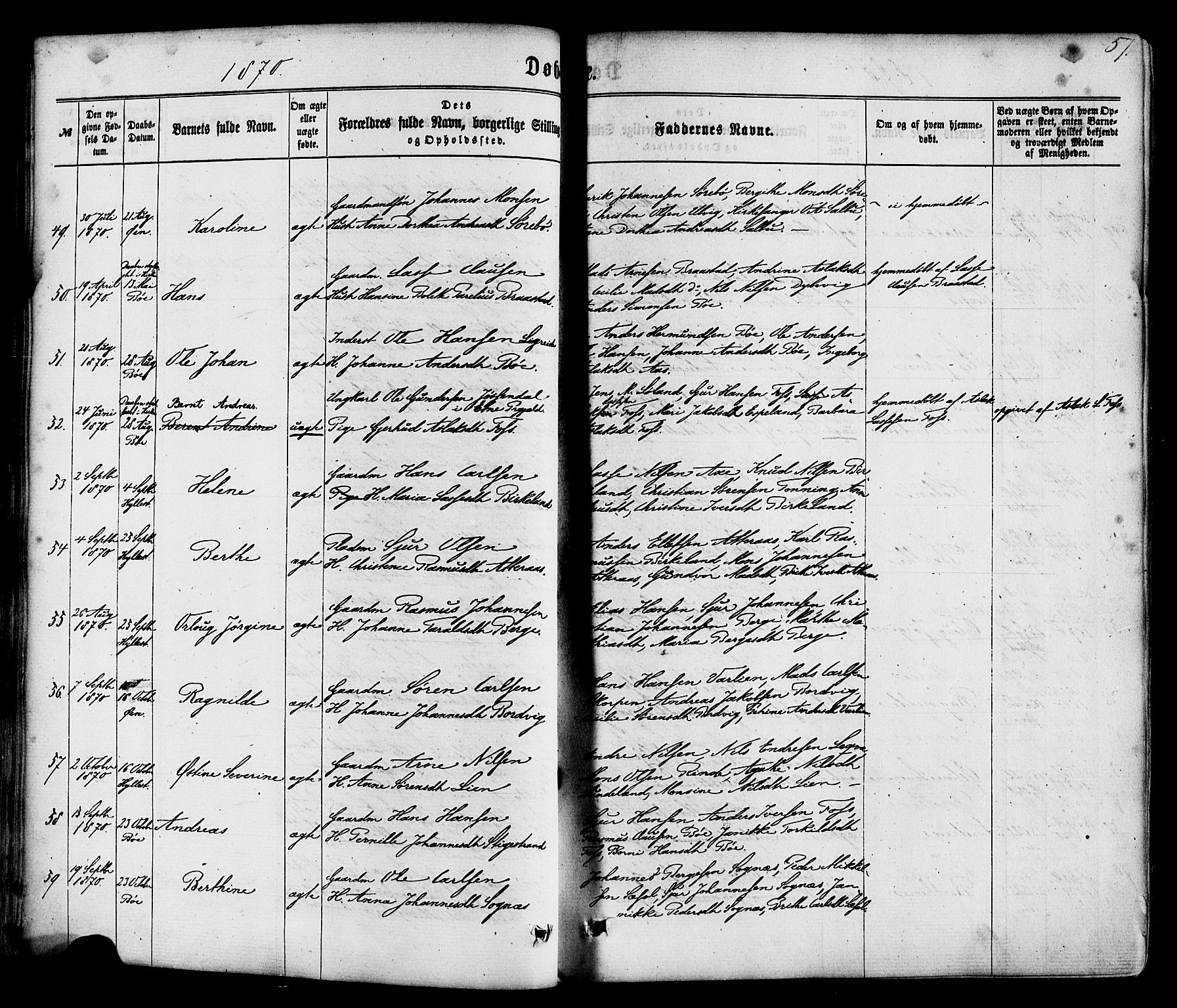 Hyllestad sokneprestembete, AV/SAB-A-80401: Ministerialbok nr. A 1, 1861-1886, s. 57
