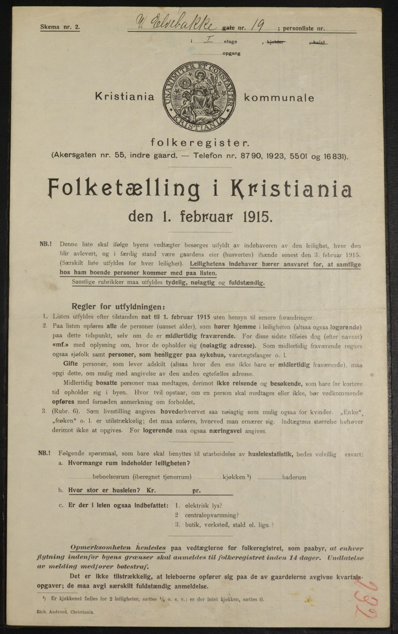 OBA, Kommunal folketelling 1.2.1915 for Kristiania, 1915, s. 123158