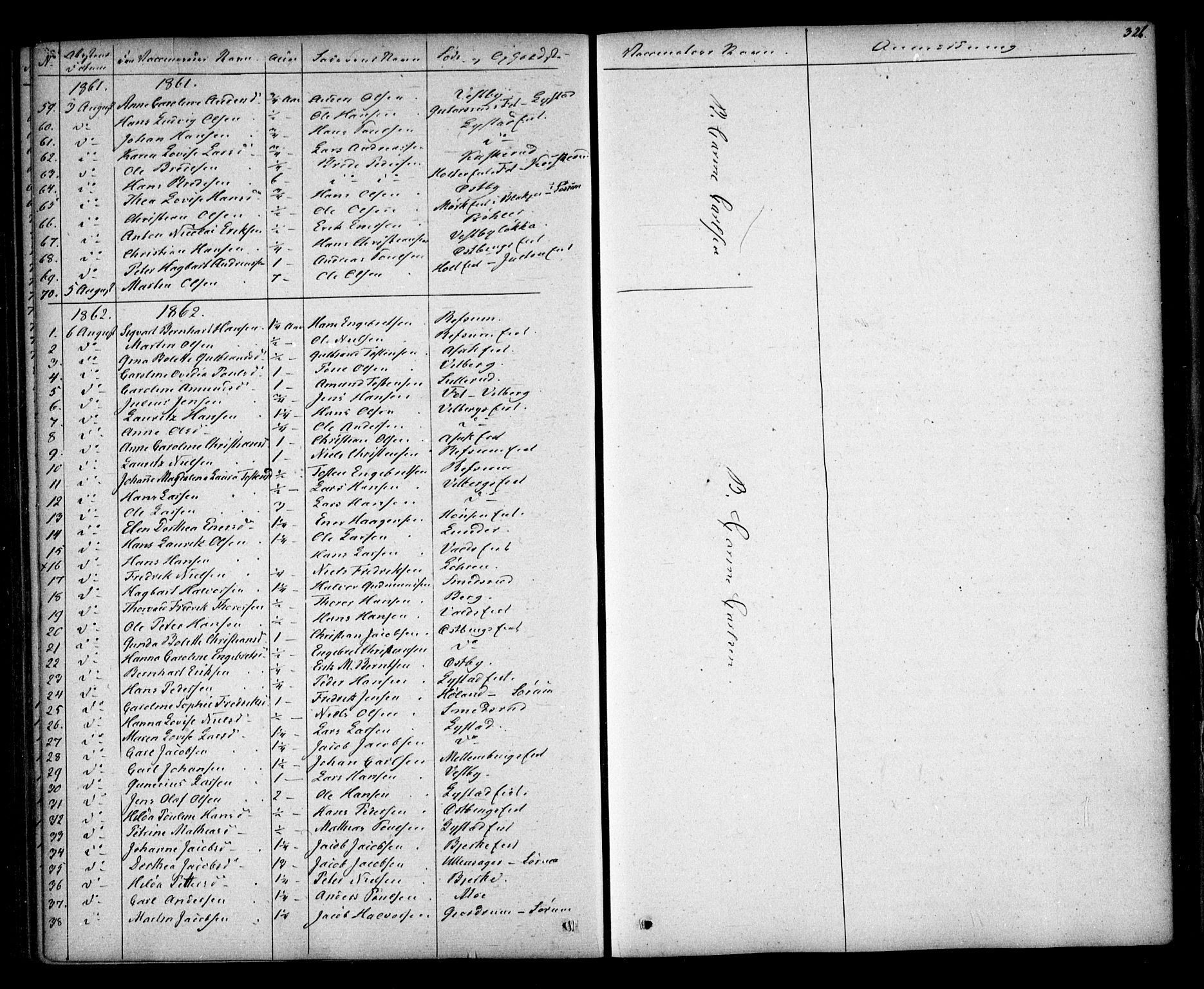 Sørum prestekontor Kirkebøker, SAO/A-10303/F/Fa/L0005: Ministerialbok nr. I 5, 1846-1863, s. 326