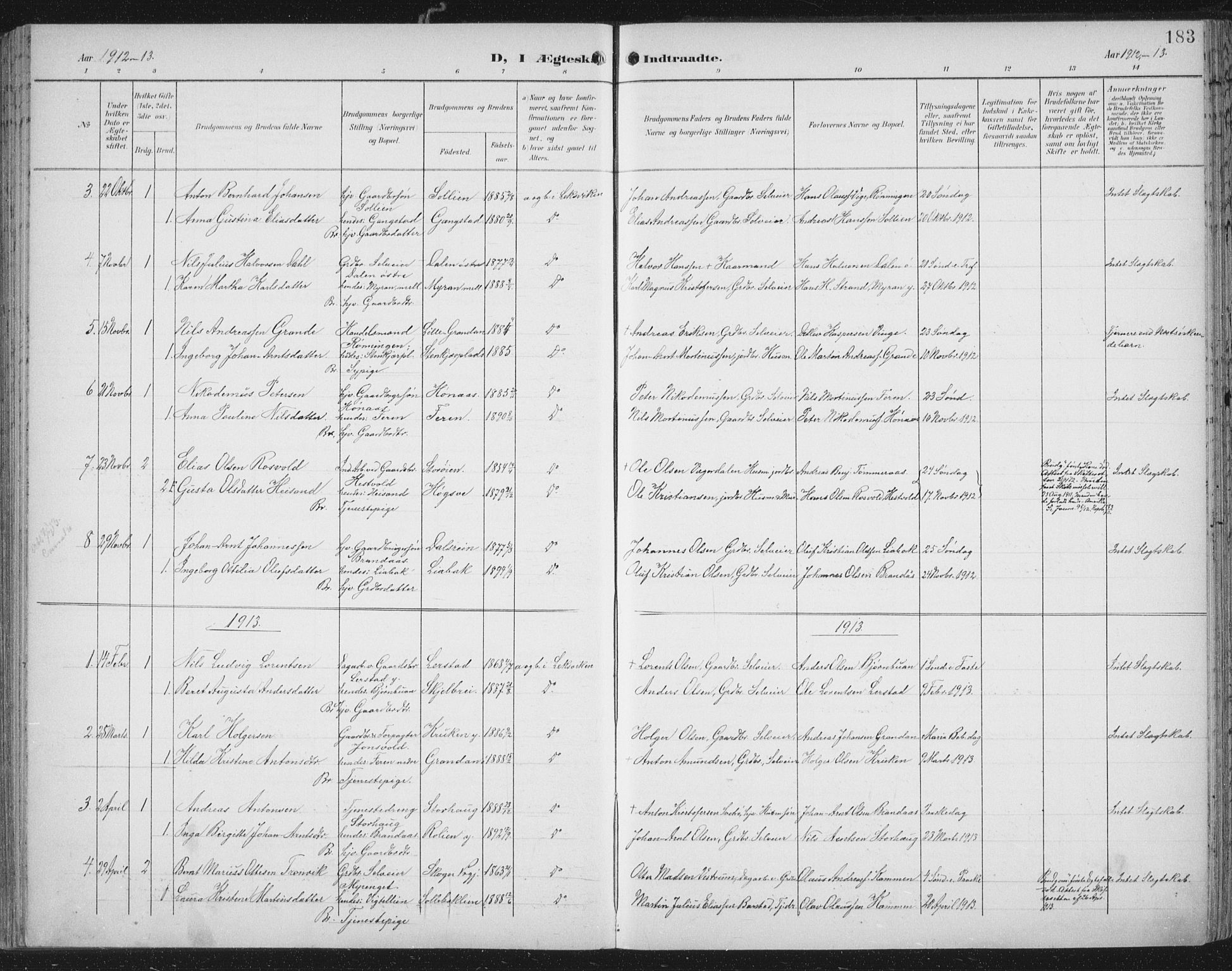 Ministerialprotokoller, klokkerbøker og fødselsregistre - Nord-Trøndelag, SAT/A-1458/701/L0011: Ministerialbok nr. 701A11, 1899-1915, s. 183