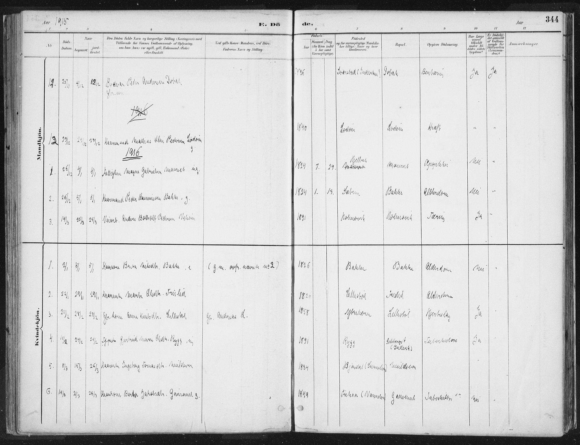 Hornindal sokneprestembete, AV/SAB-A-82401/H/Haa/Haaa/L0003/0002: Ministerialbok nr. A 3B, 1885-1917, s. 344