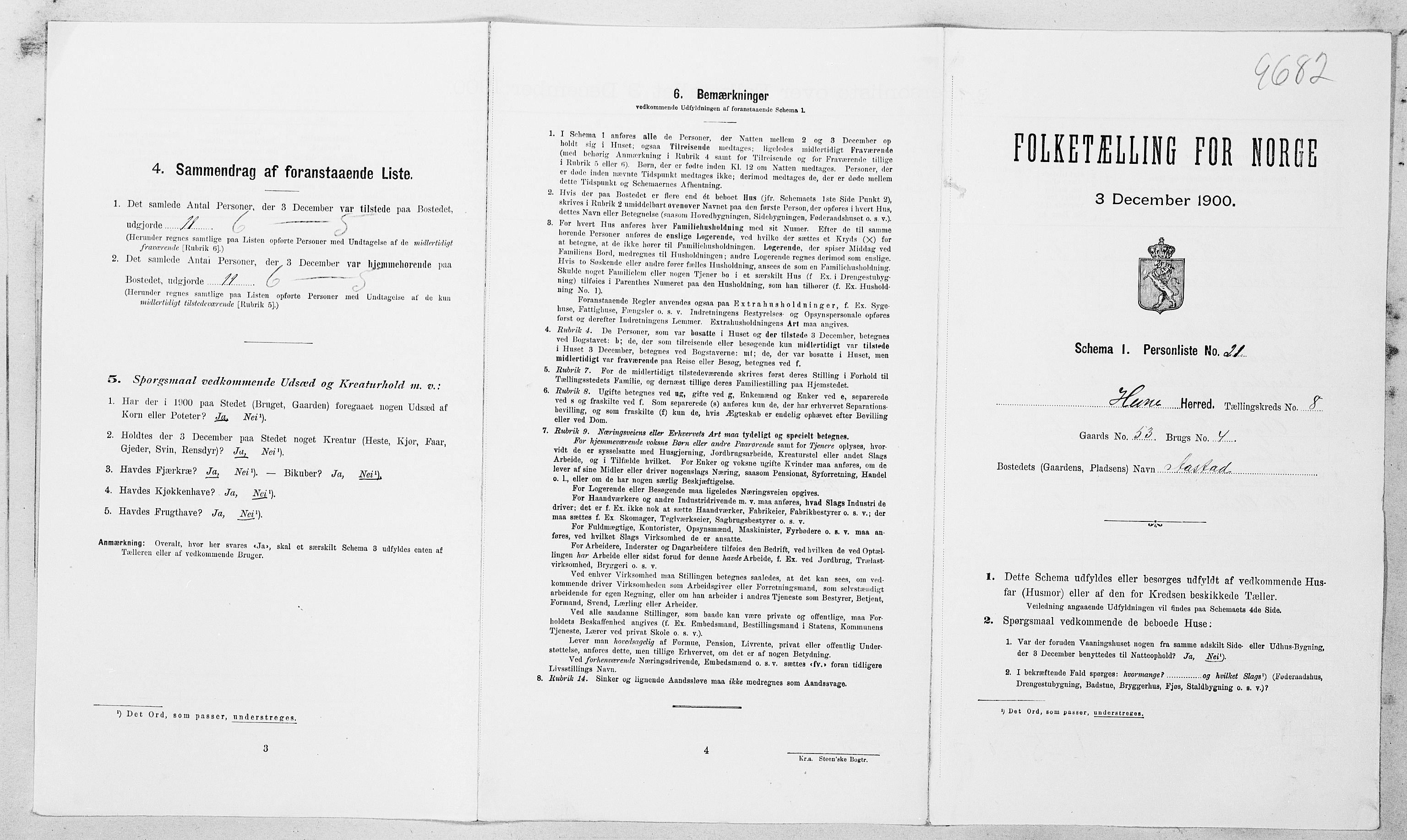 SAT, Folketelling 1900 for 1612 Hemne herred, 1900, s. 957