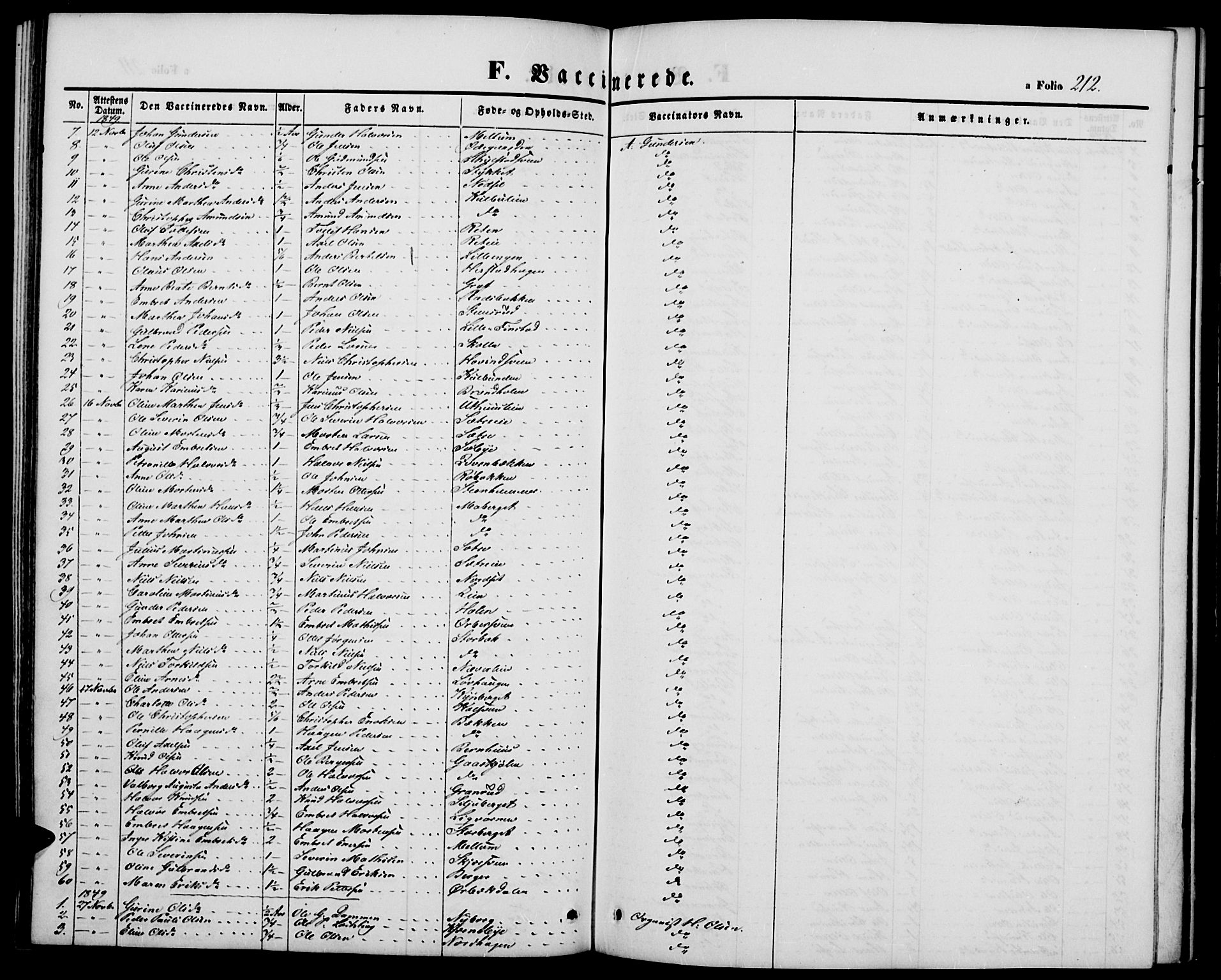 Elverum prestekontor, AV/SAH-PREST-044/H/Ha/Hab/L0002: Klokkerbok nr. 2, 1845-1855, s. 212