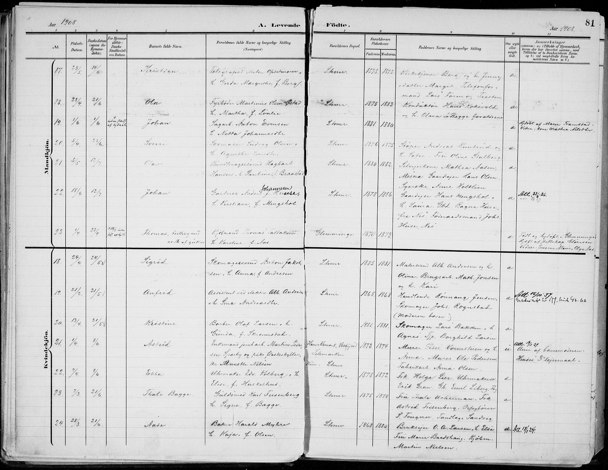 Lillehammer prestekontor, AV/SAH-PREST-088/H/Ha/Haa/L0001: Ministerialbok nr. 1, 1901-1916, s. 81