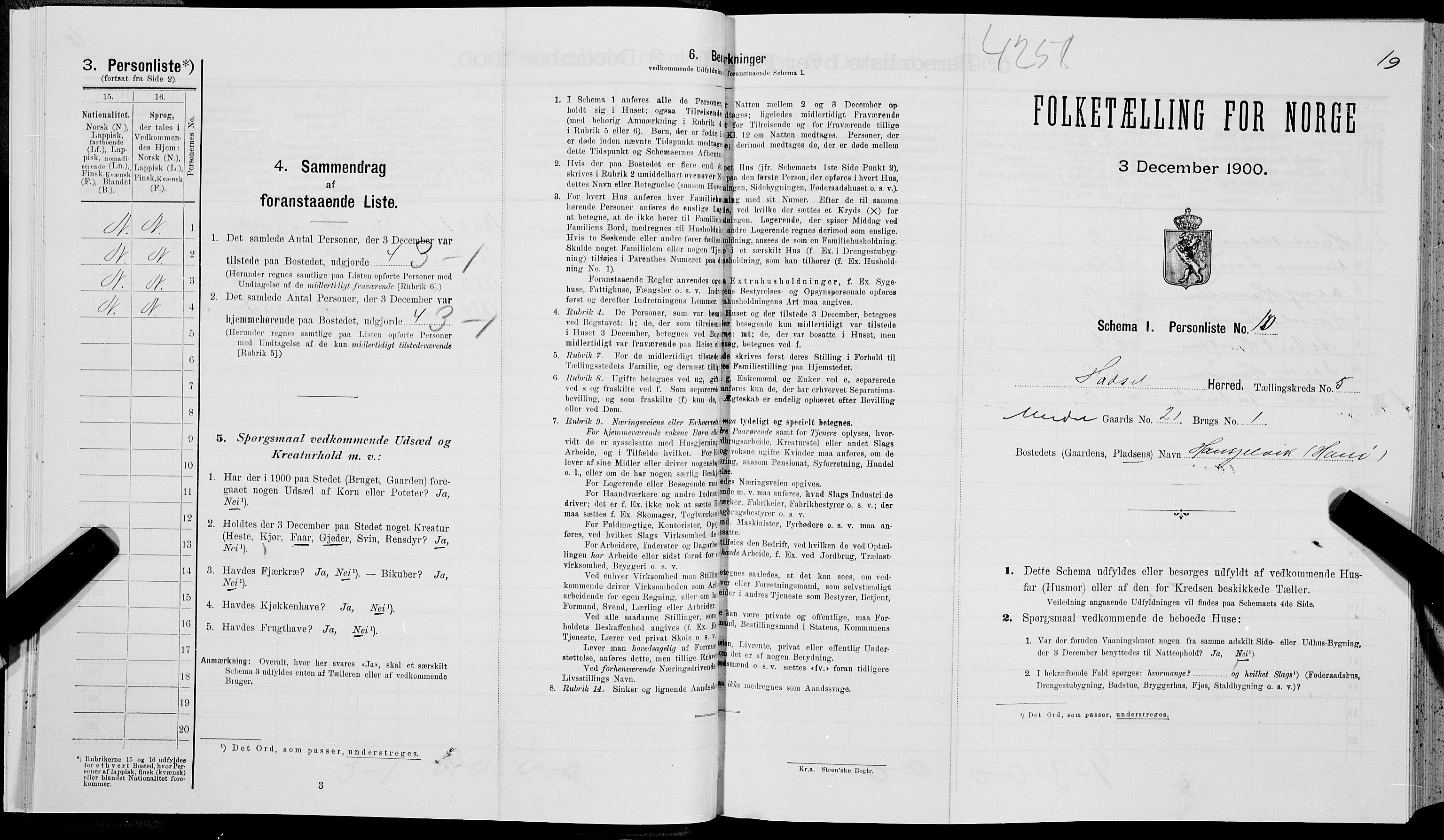 SAT, Folketelling 1900 for 1866 Hadsel herred, 1900, s. 483