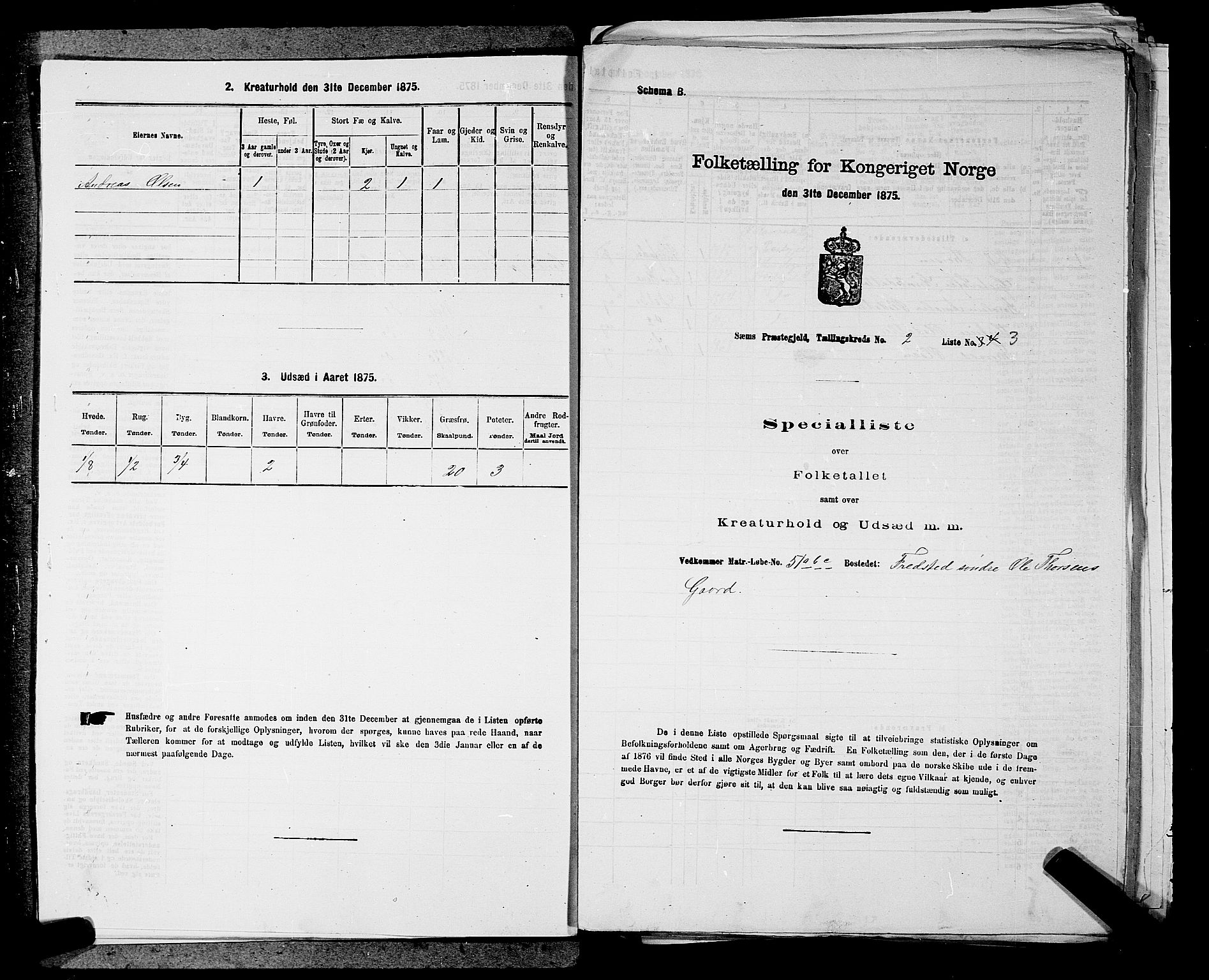 SAKO, Folketelling 1875 for 0721P Sem prestegjeld, 1875, s. 231