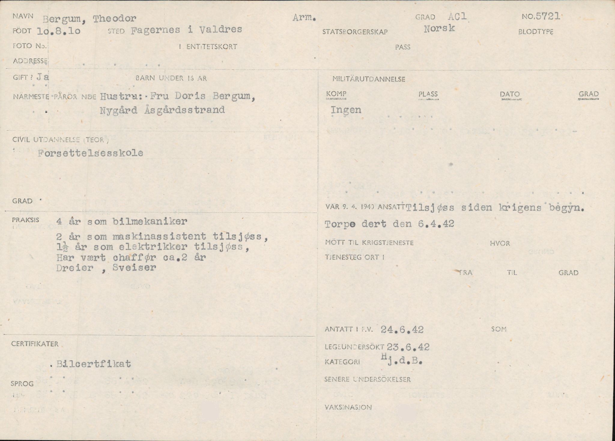 Forsvaret, Forsvarets overkommando/Luftforsvarsstaben, RA/RAFA-4079/P/Pa/L0024: Personellpapirer, 1910, s. 62