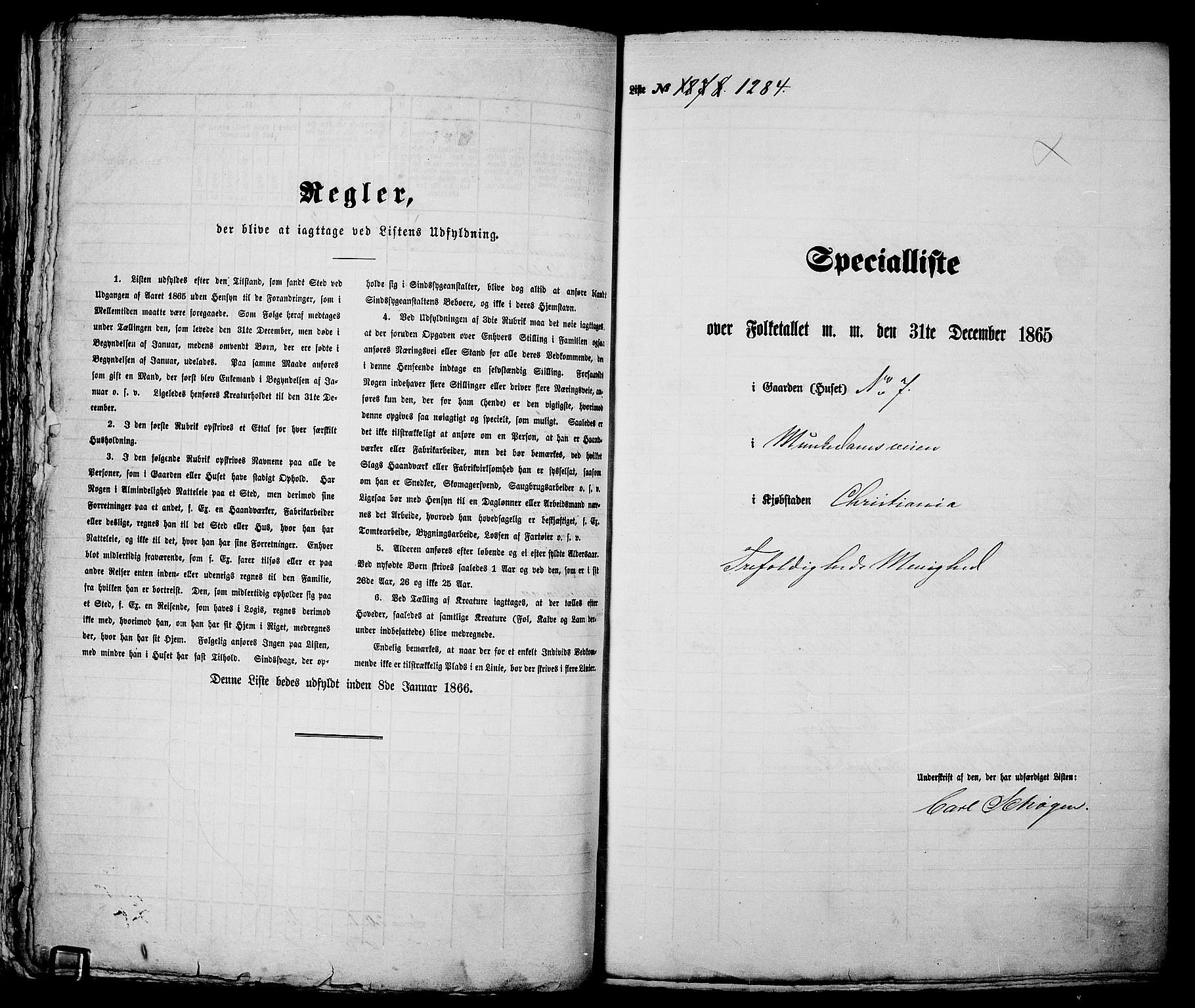 RA, Folketelling 1865 for 0301 Kristiania kjøpstad, 1865, s. 2910
