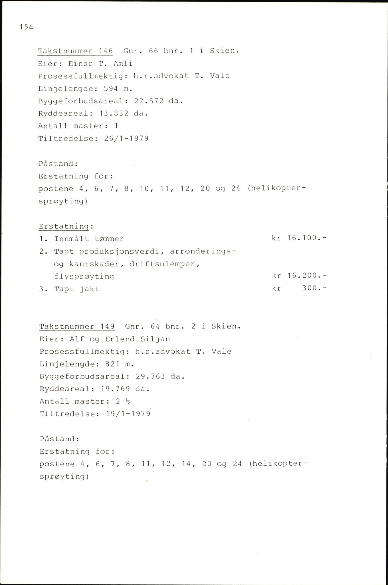 Vest-Telemark sorenskriveri, AV/SAKO-A-134/F/Fo/Fob/L0004: Skjønn/rettsbøker for kraftutbygging/veg, 1973-1989, s. 996