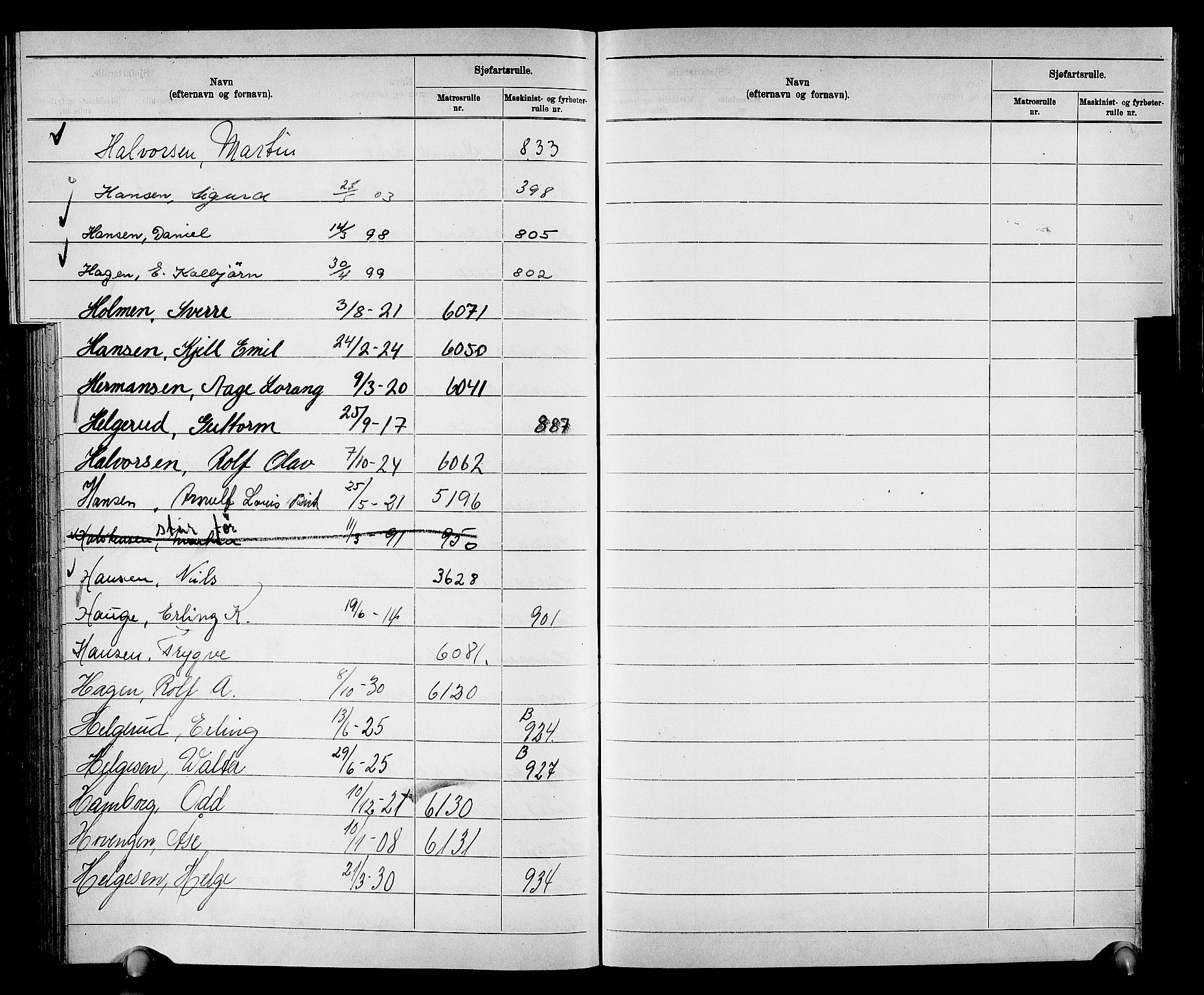 Drammen innrulleringsdistrikt, SAKO/A-781/G/Ga/L0002: Navneregister til rullene, 1940, s. 81