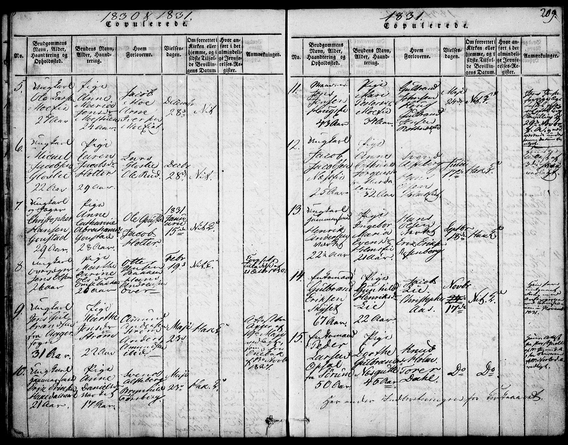 Nittedal prestekontor Kirkebøker, SAO/A-10365a/F/Fa/L0003: Ministerialbok nr. I 3, 1814-1836, s. 209