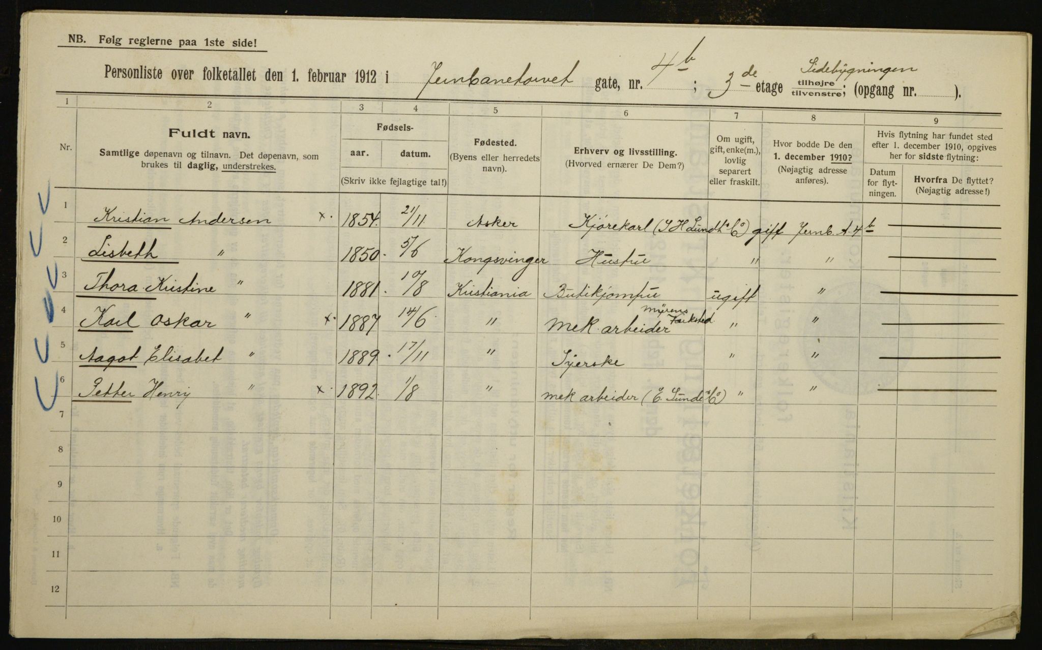 OBA, Kommunal folketelling 1.2.1912 for Kristiania, 1912, s. 47247