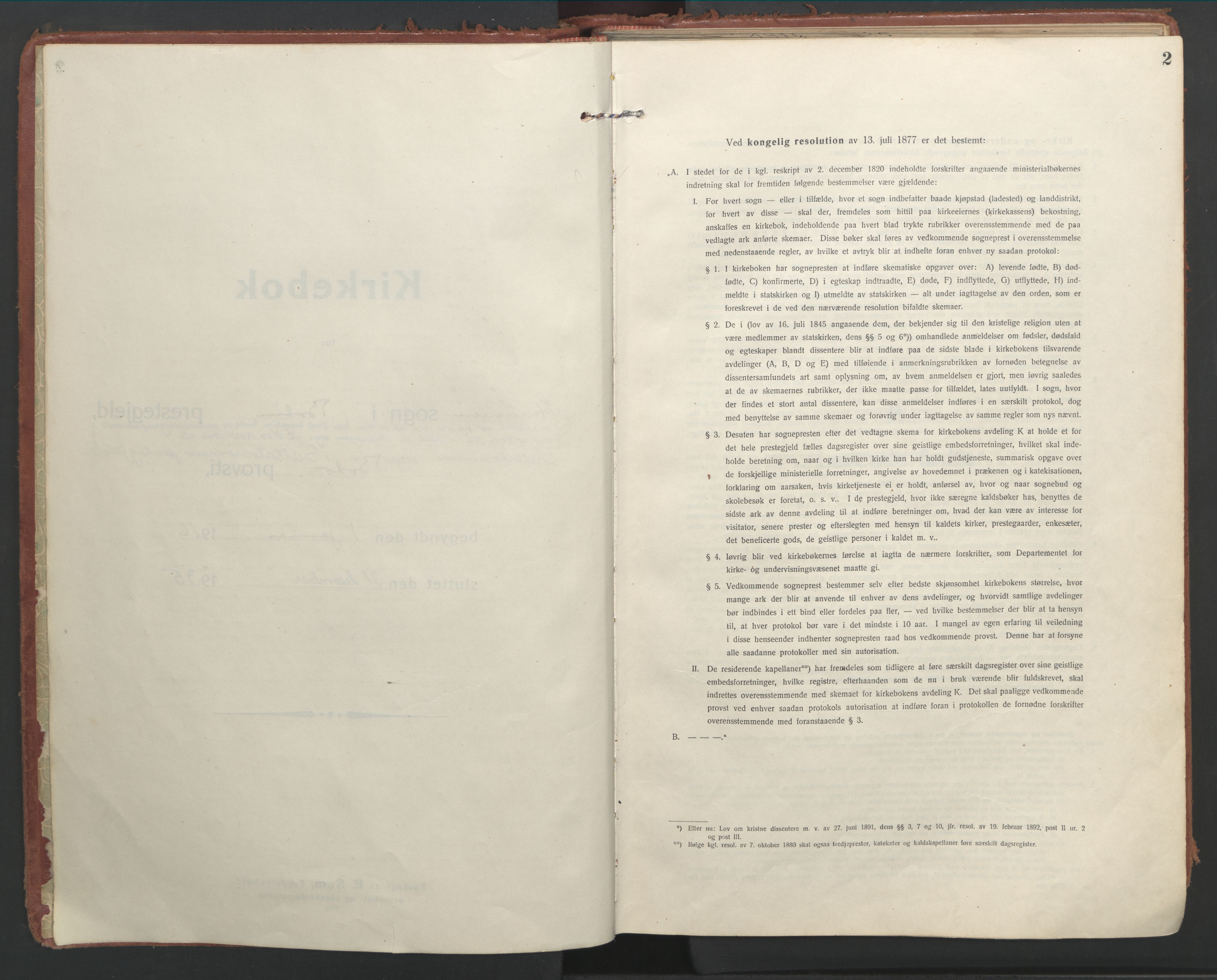 Ministerialprotokoller, klokkerbøker og fødselsregistre - Nordland, SAT/A-1459/804/L0086: Ministerialbok nr. 804A07, 1916-1935, s. 2