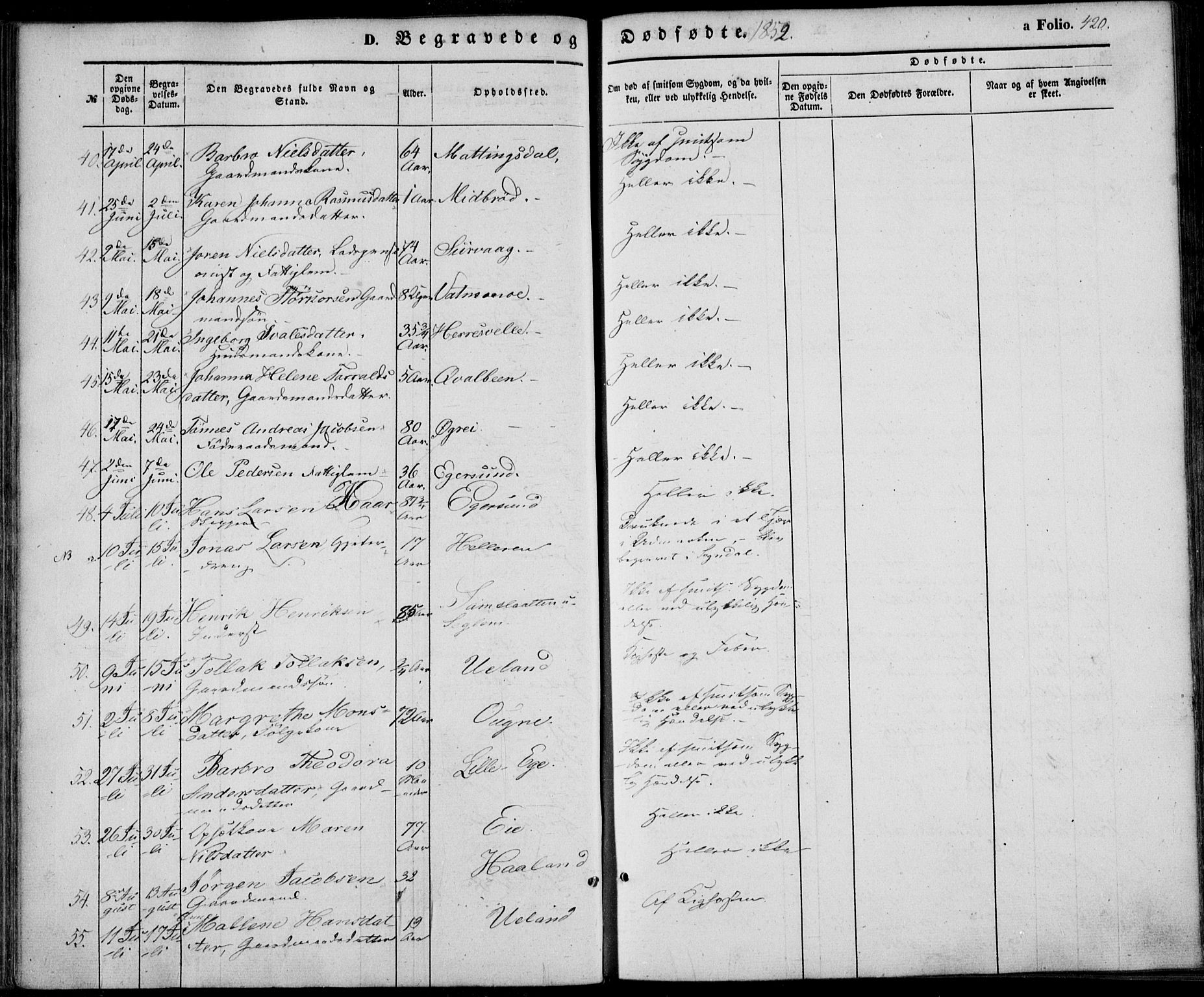 Eigersund sokneprestkontor, AV/SAST-A-101807/S08/L0013: Ministerialbok nr. A 12.2, 1850-1865, s. 420