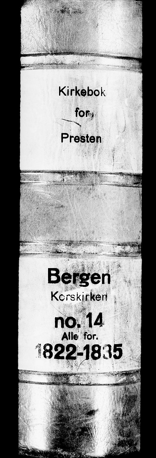 Korskirken sokneprestembete, AV/SAB-A-76101/H/Haa/L0014: Ministerialbok nr. A 14, 1823-1835