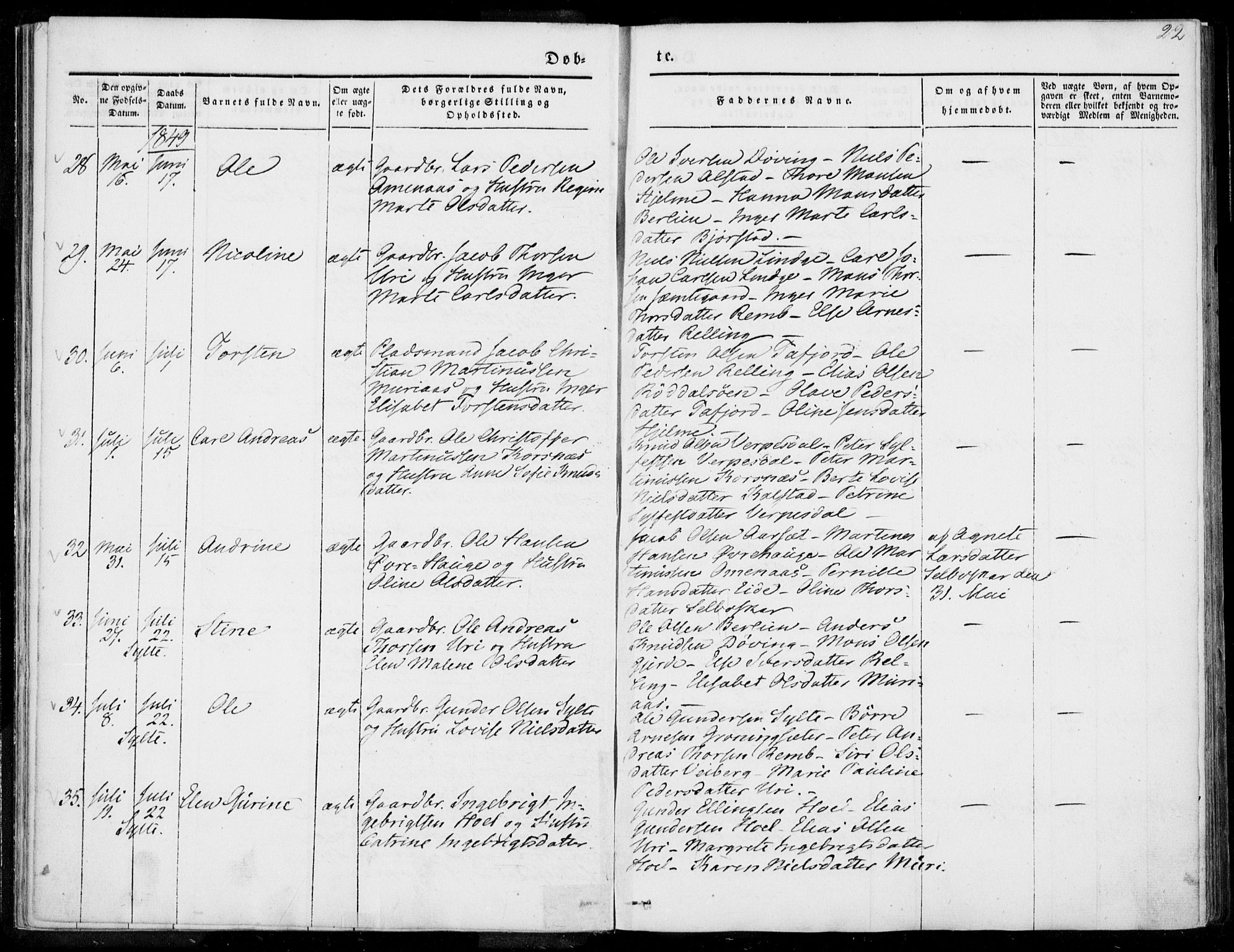 Ministerialprotokoller, klokkerbøker og fødselsregistre - Møre og Romsdal, SAT/A-1454/519/L0249: Ministerialbok nr. 519A08, 1846-1868, s. 22