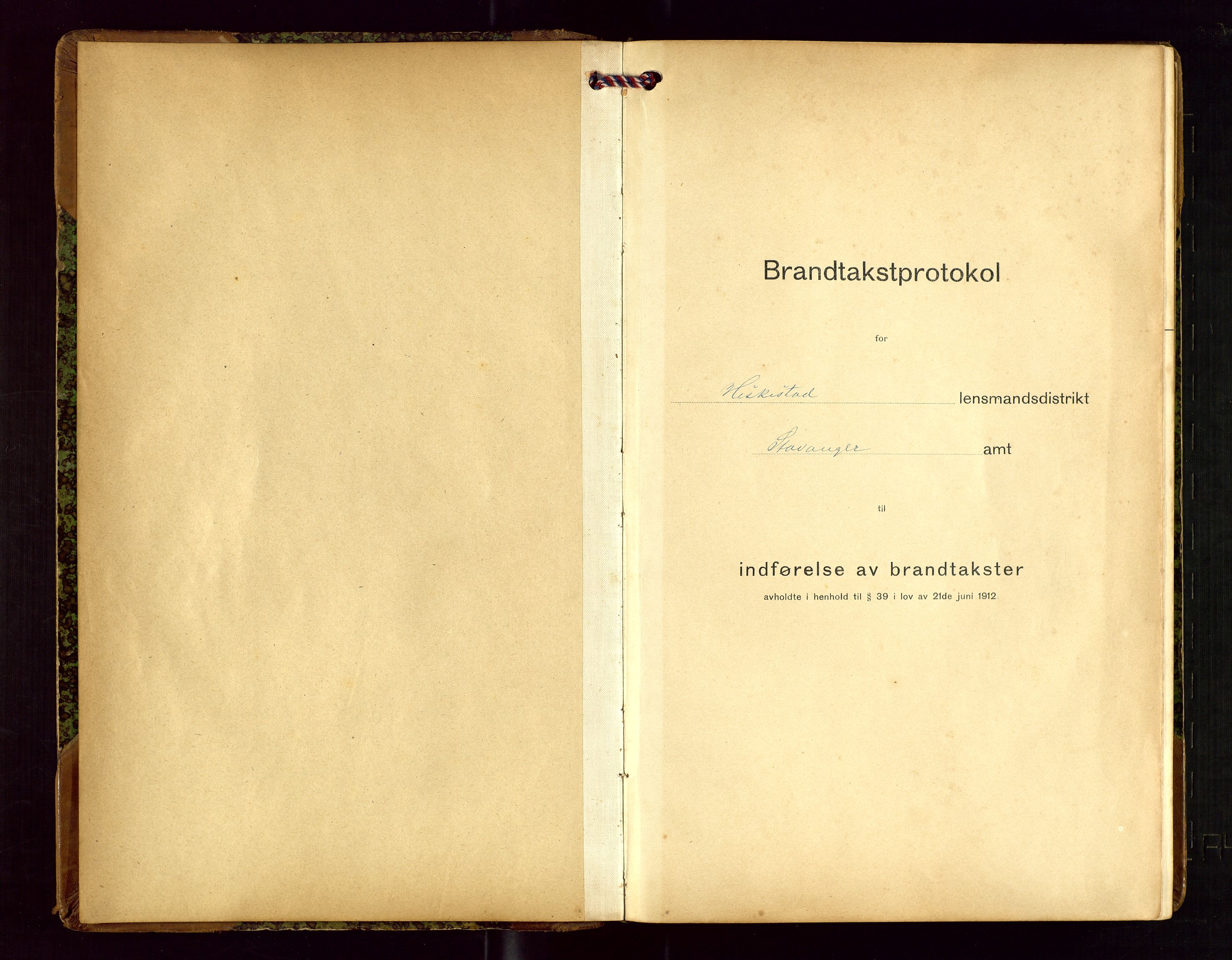 Heskestad lensmannskontor, AV/SAST-A-100304/Gob/L0002: "Brandtakstprotokol", 1915-1922