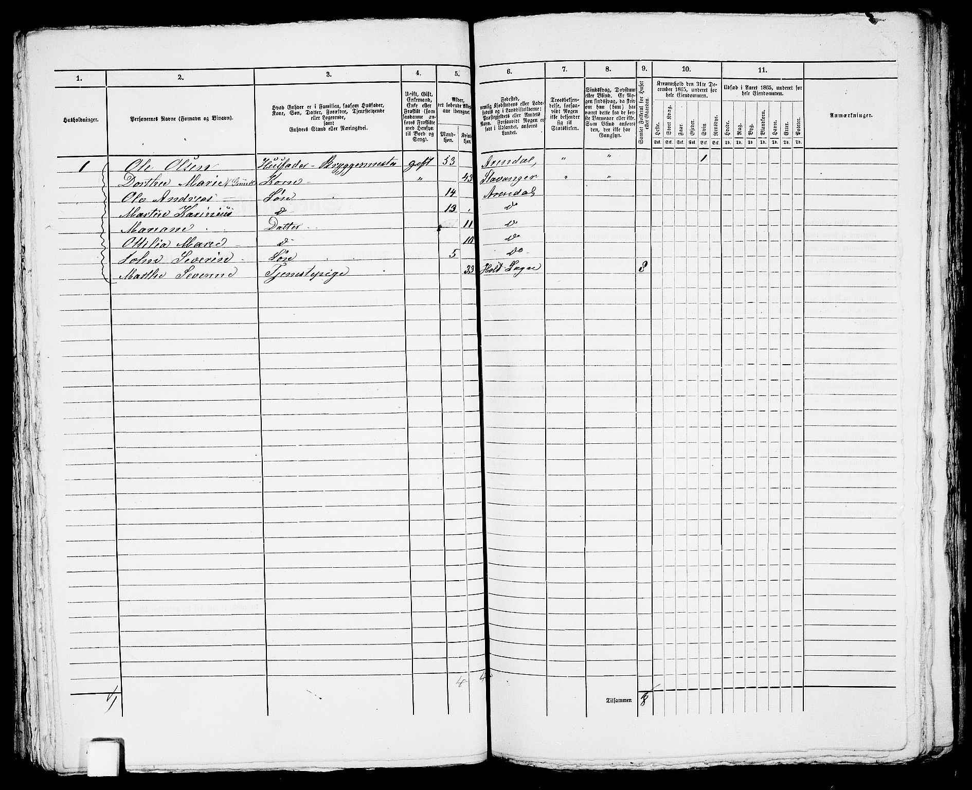RA, Folketelling 1865 for 0903P Arendal prestegjeld, 1865, s. 437