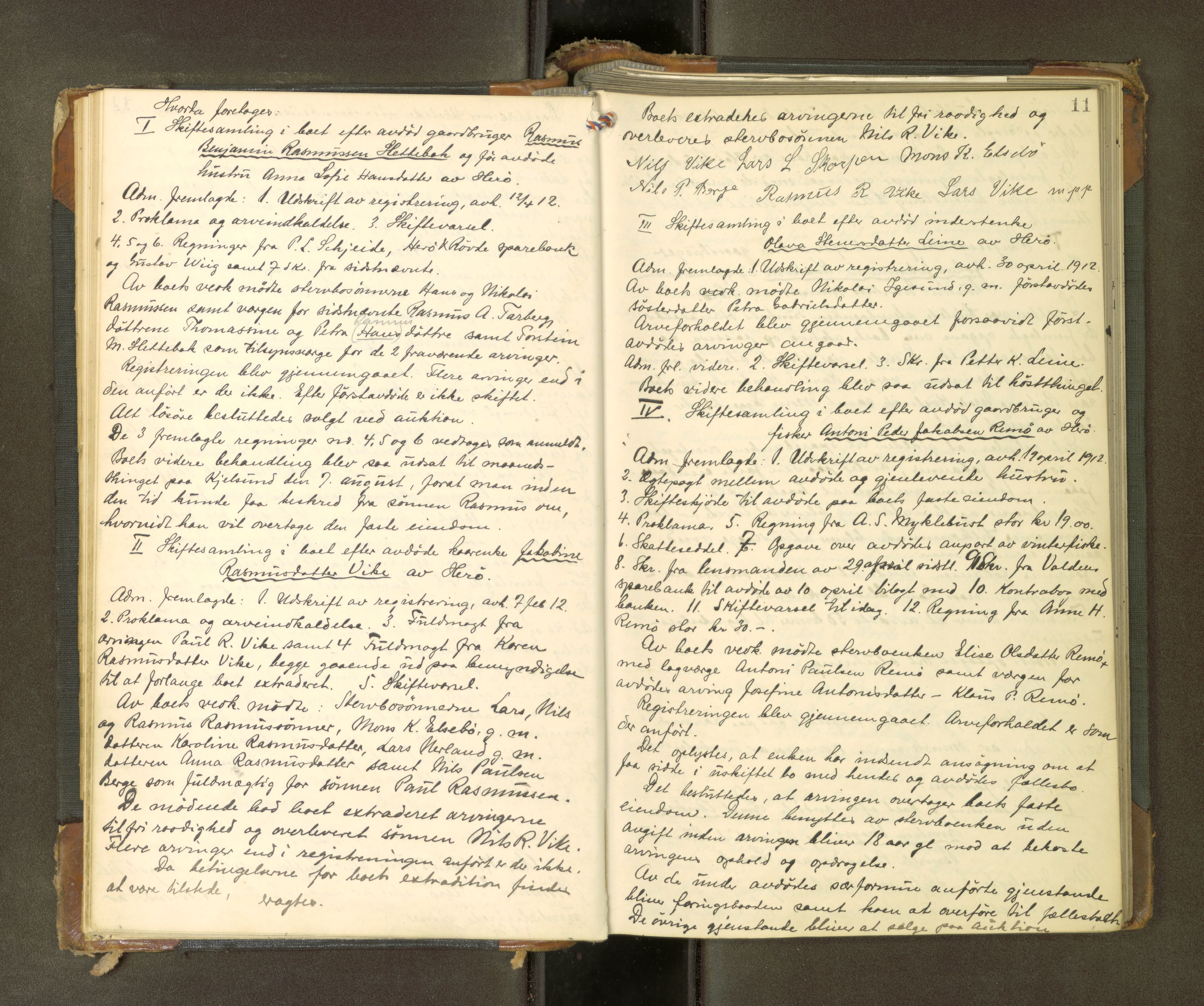 Søre Sunnmøre sorenskriveri, AV/SAT-A-4122/1/3/3B/L0010: Skiftebehandlings- / Skifteforhandlingsprotokollar, 1912-1917, s. 10b-11a