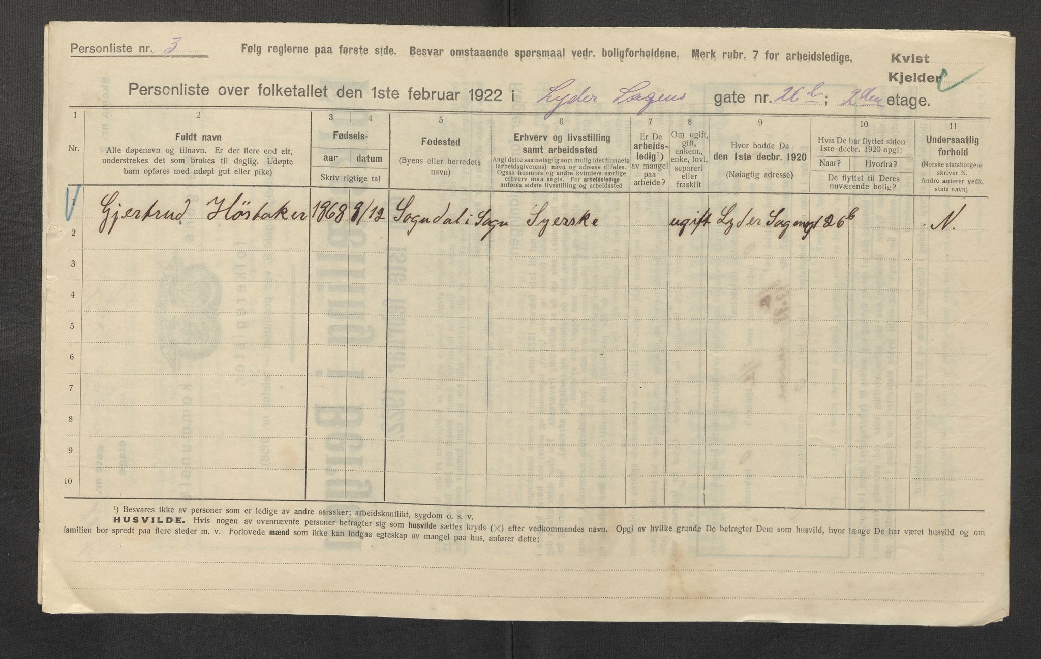 SAB, Kommunal folketelling 1922 for Bergen kjøpstad, 1922, s. 23179