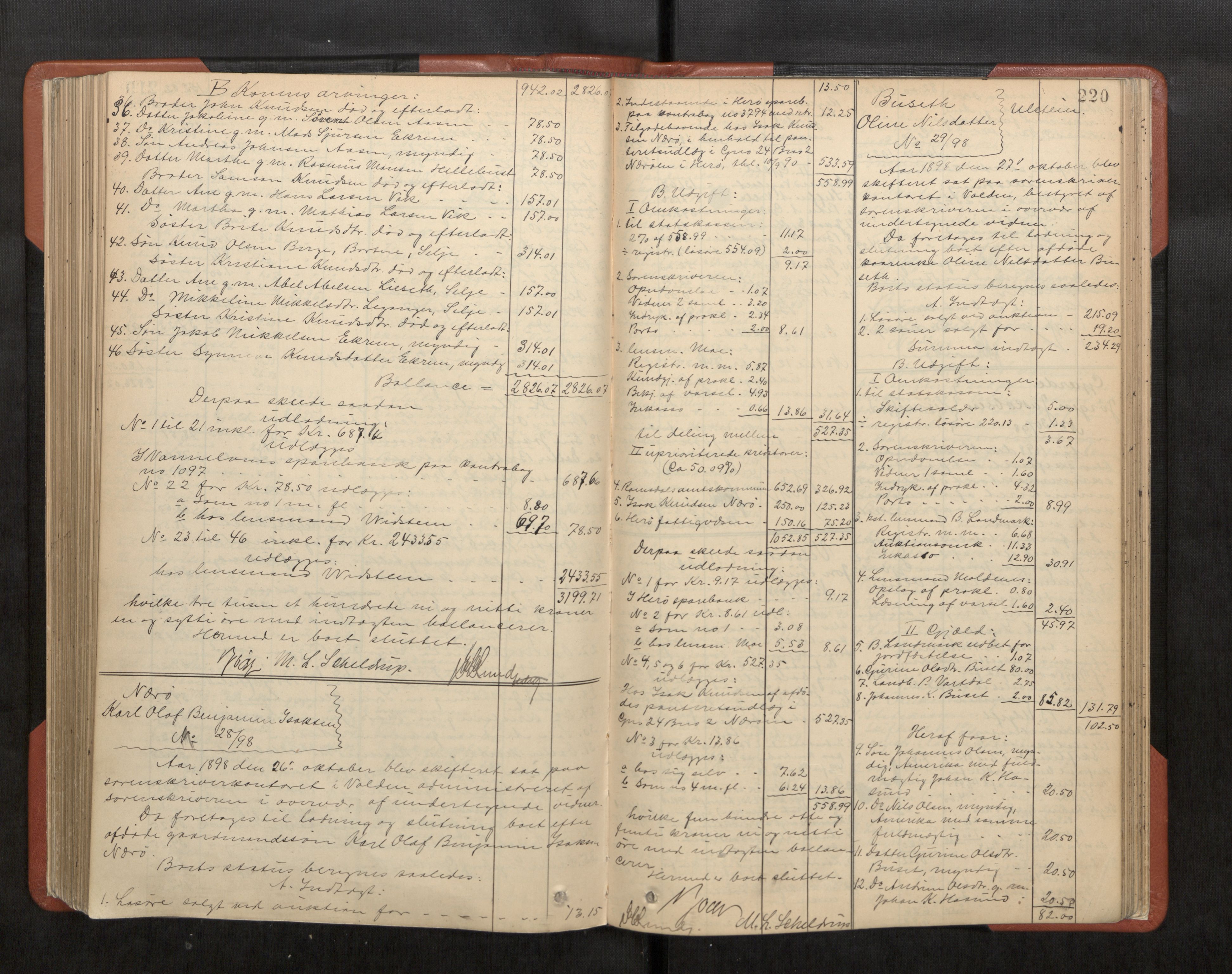 Søre Sunnmøre sorenskriveri, AV/SAT-A-4122/1/3/3A/L0019: Skifte- / Skifteutloddings- / Skifteslutningsprotokollar, 1889-1901, s. 220