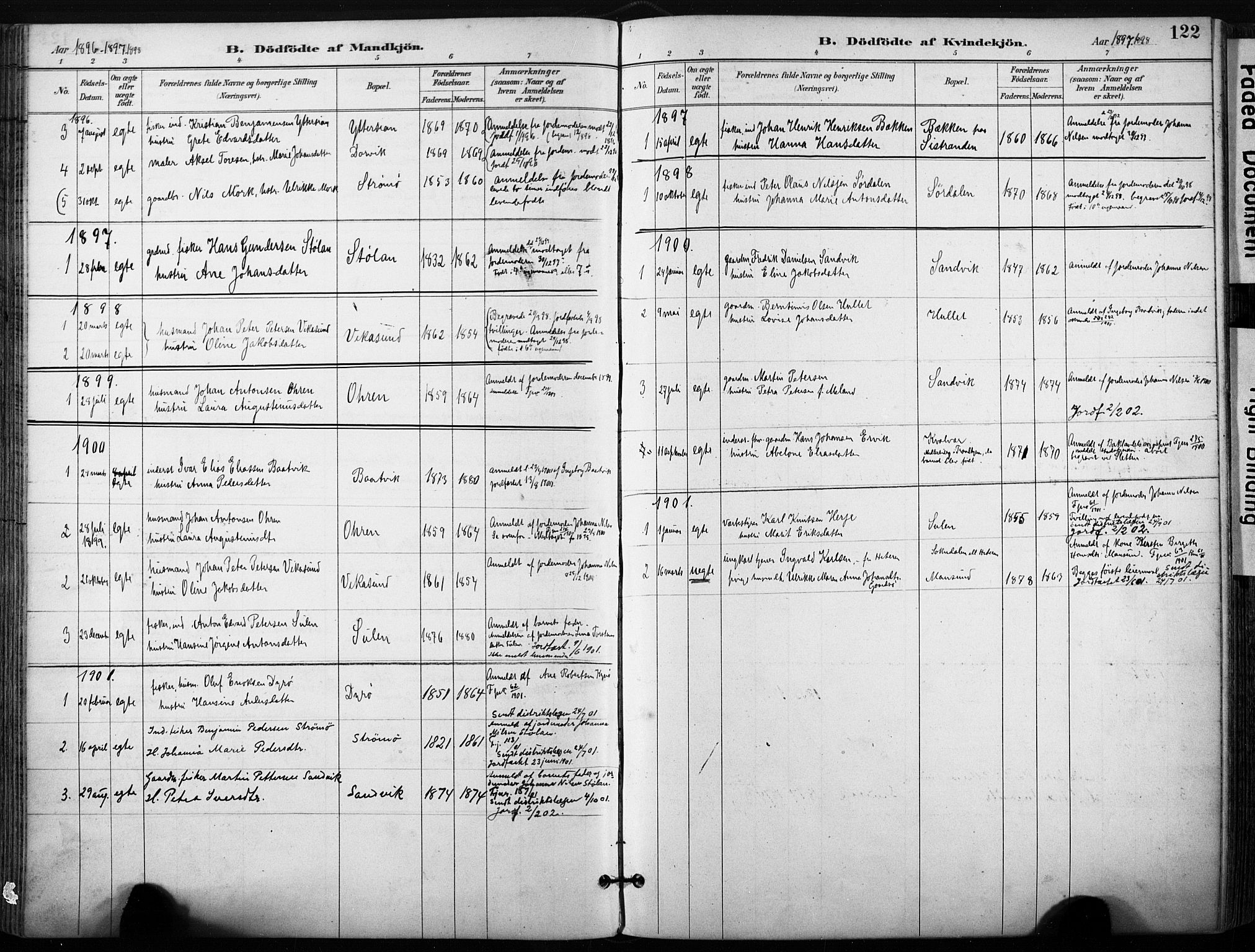 Ministerialprotokoller, klokkerbøker og fødselsregistre - Sør-Trøndelag, SAT/A-1456/640/L0579: Ministerialbok nr. 640A04, 1889-1902, s. 122