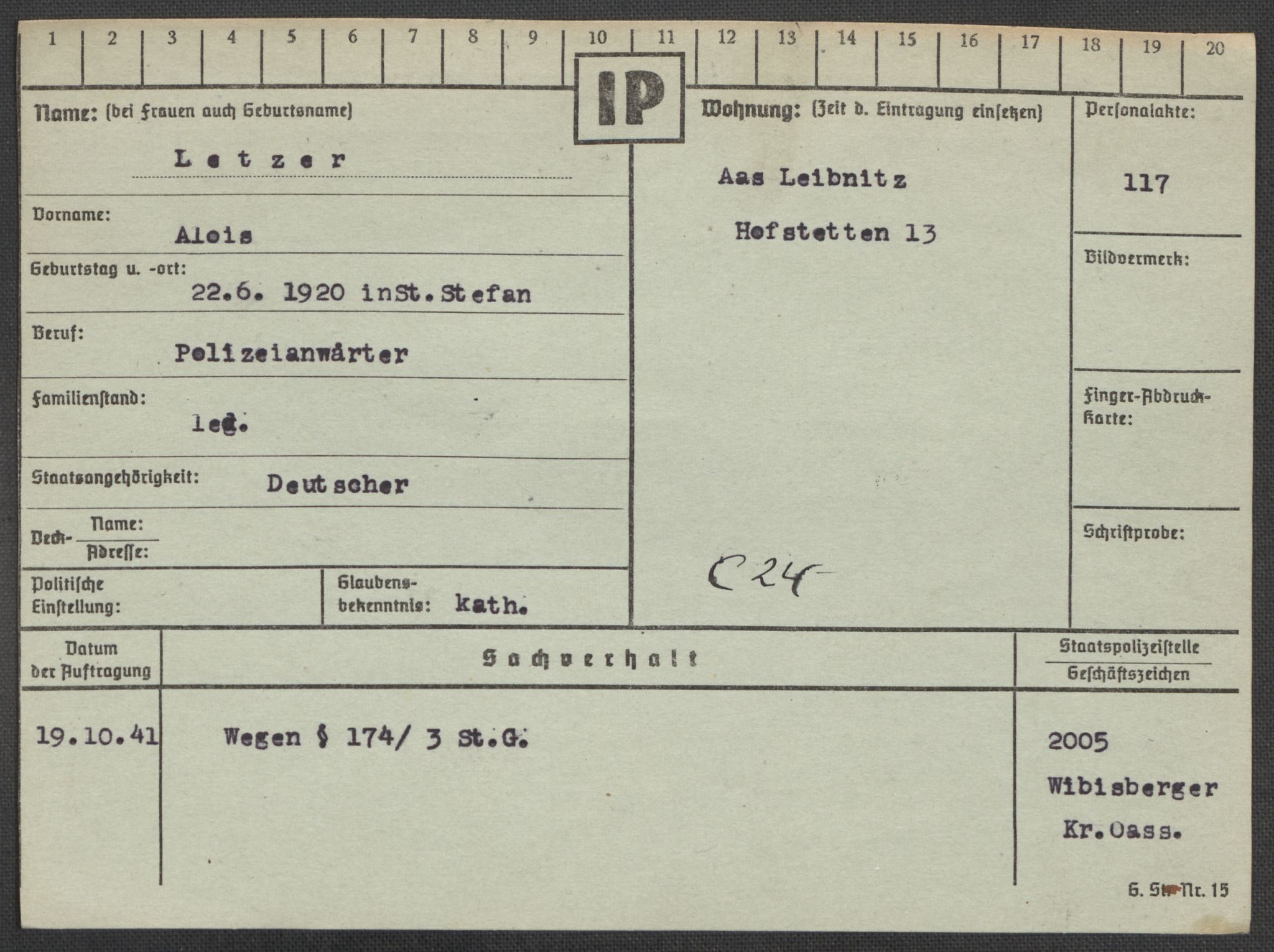 Befehlshaber der Sicherheitspolizei und des SD, AV/RA-RAFA-5969/E/Ea/Eaa/L0006: Register over norske fanger i Møllergata 19: Kj-Lund, 1940-1945, s. 1015