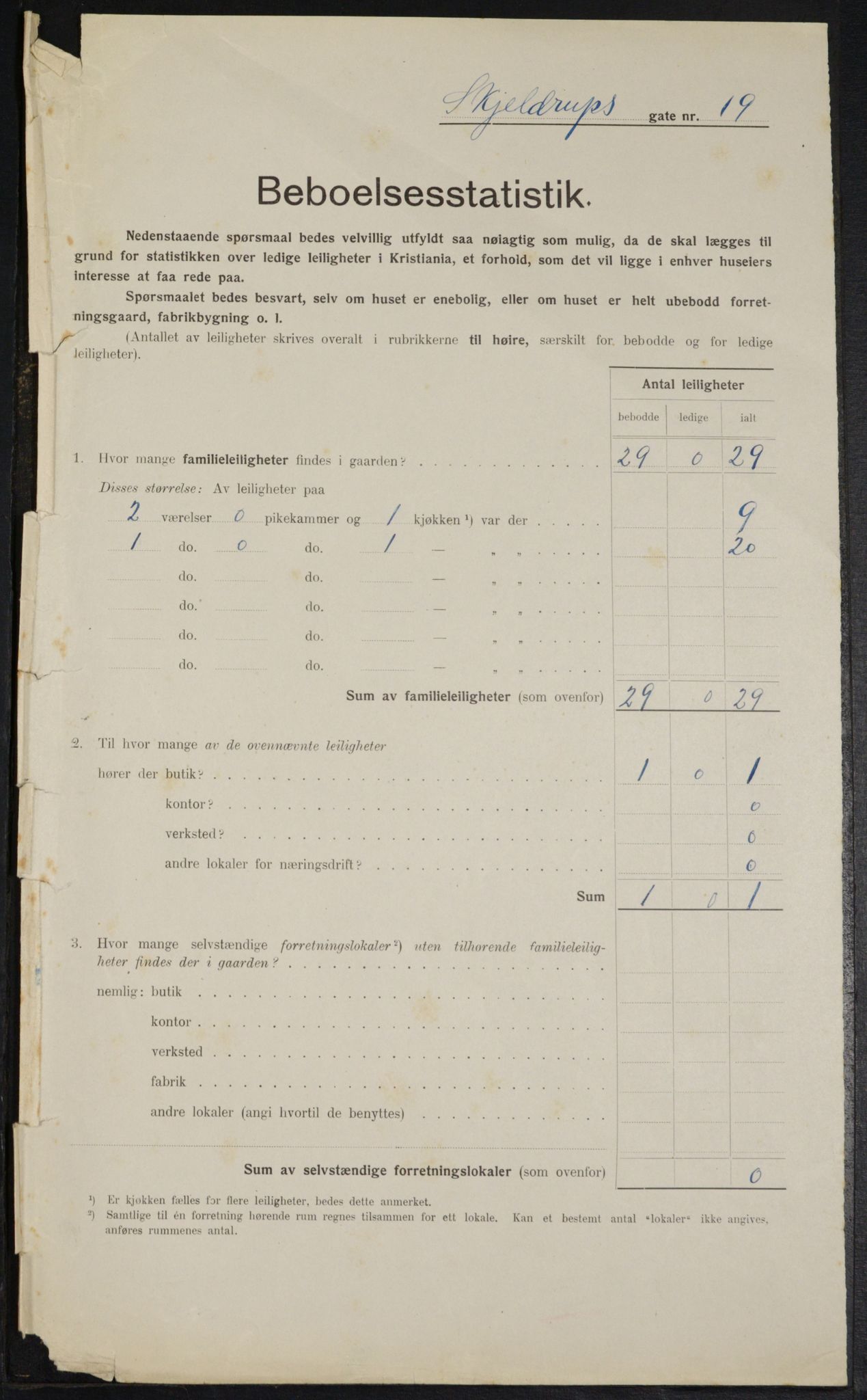 OBA, Kommunal folketelling 1.2.1914 for Kristiania, 1914, s. 96020