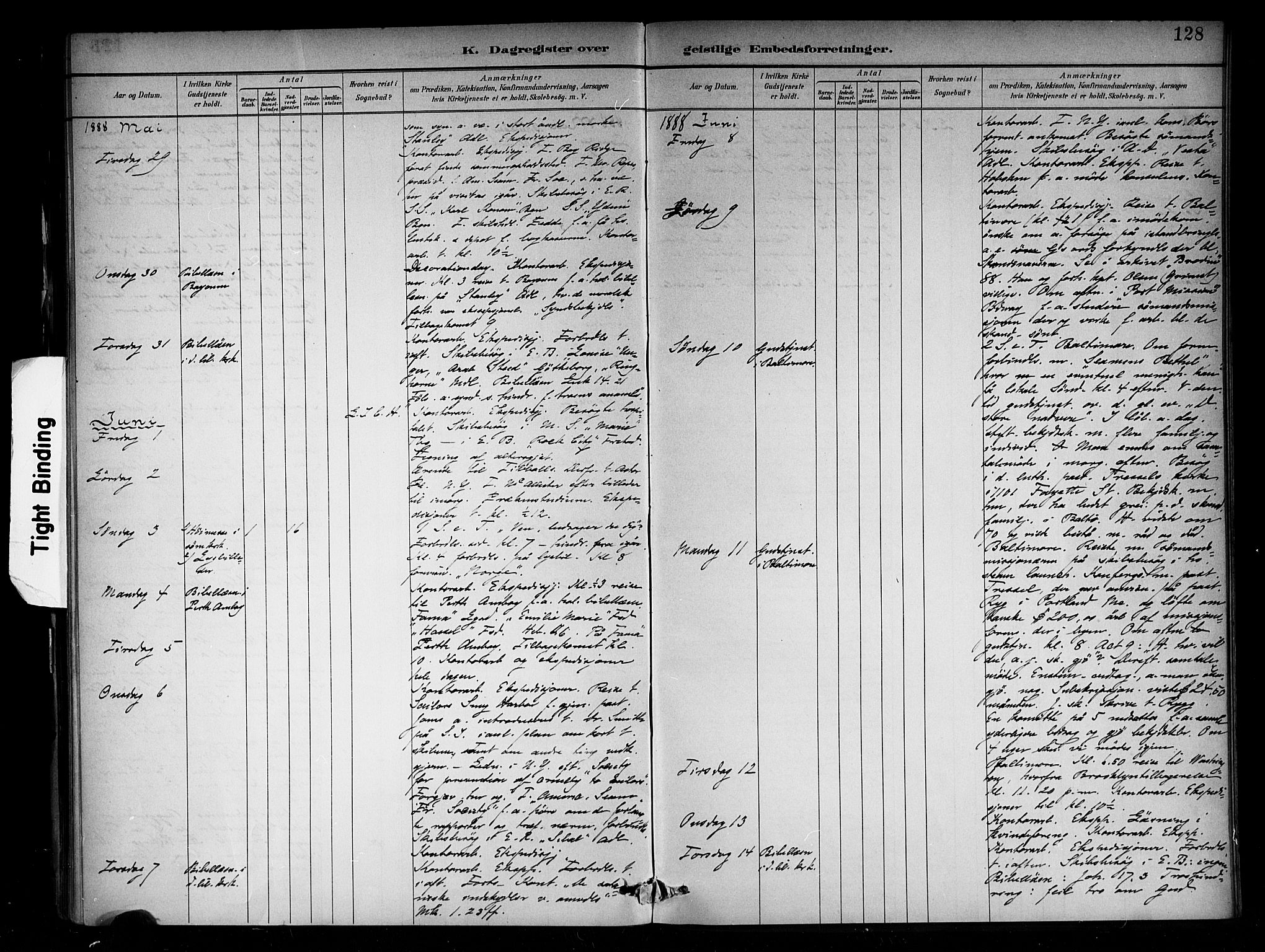 Den norske sjømannsmisjon i utlandet/New York, AV/SAB-SAB/PA-0110/H/Ha/L0002: Ministerialbok nr. A 2, 1886-1888, s. 128