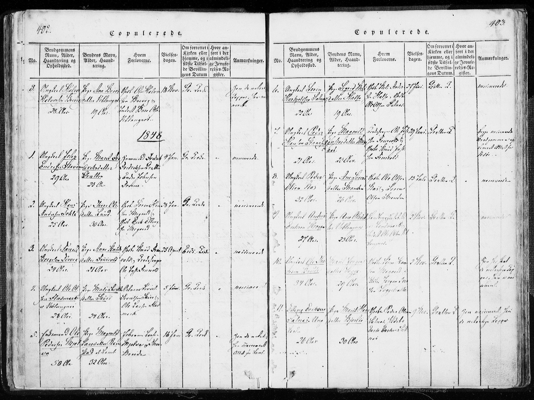 Ministerialprotokoller, klokkerbøker og fødselsregistre - Møre og Romsdal, AV/SAT-A-1454/544/L0571: Ministerialbok nr. 544A04, 1818-1853, s. 402-403