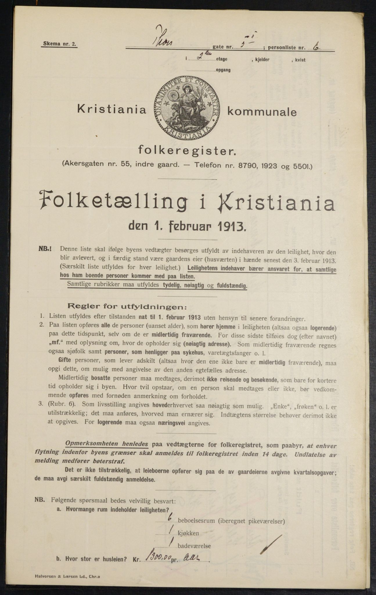 OBA, Kommunal folketelling 1.2.1913 for Kristiania, 1913, s. 114388