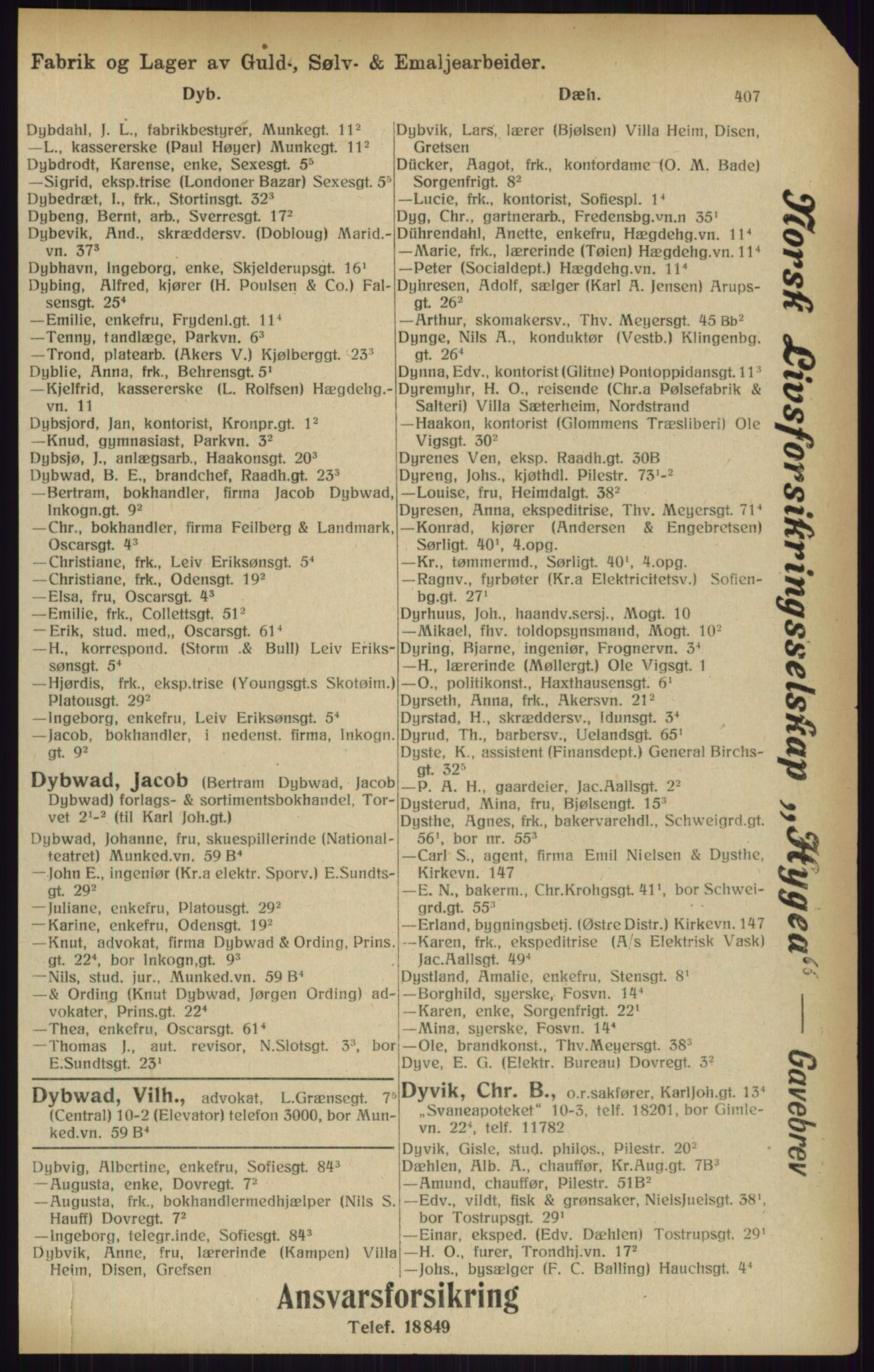 Kristiania/Oslo adressebok, PUBL/-, 1916, s. 407