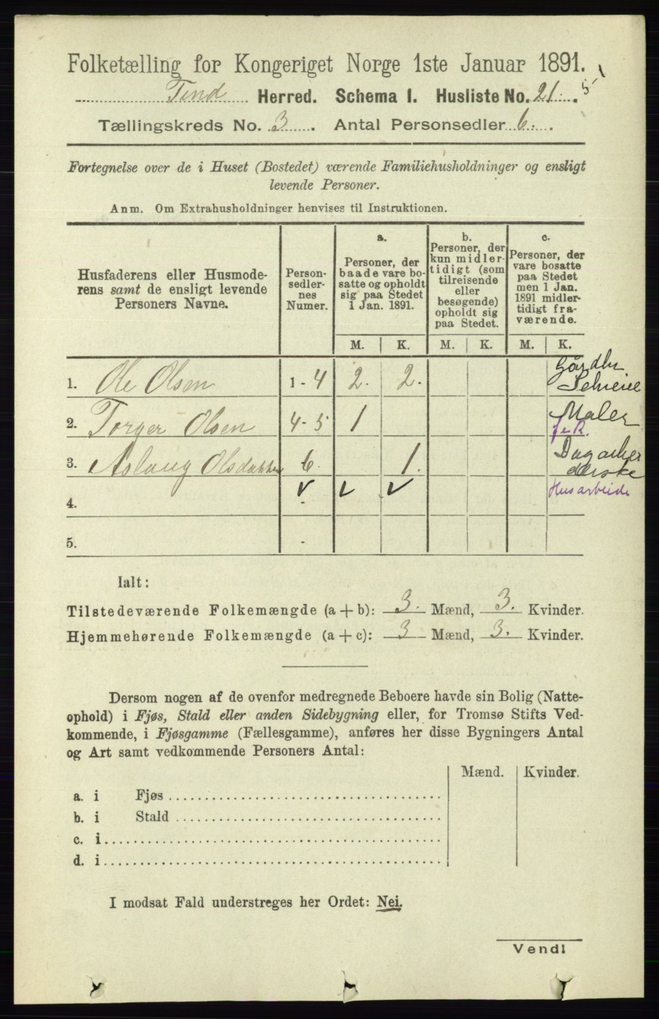 RA, Folketelling 1891 for 0826 Tinn herred, 1891, s. 490